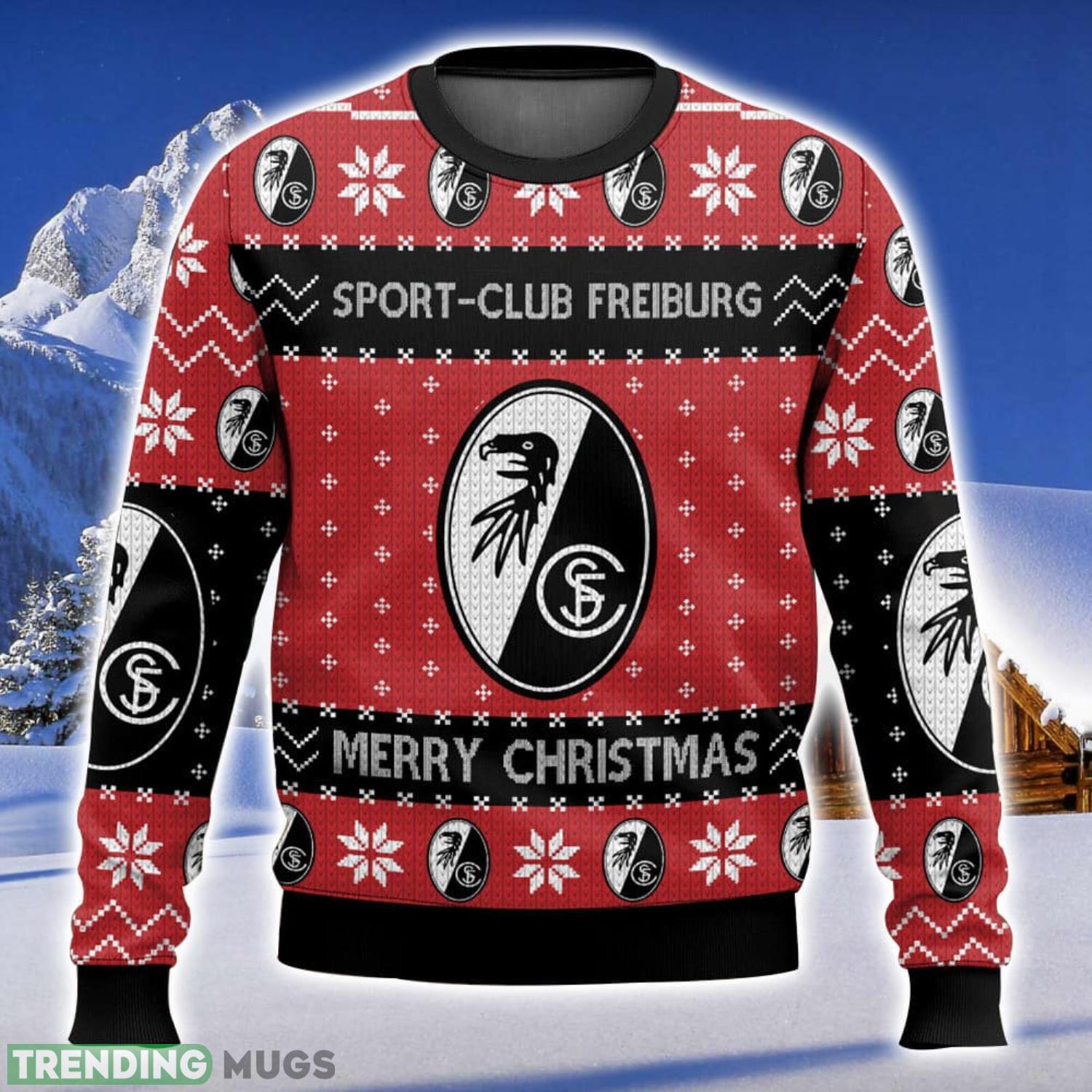 Bundesliga Sport-Club Freiburg Nice Gift Ugly Christmas Sweater Christmas Gift 3D printed Sweater Product Photo 1 Bundesliga Sport-Club Freiburg Nice Gift Ugly Christmas Sweater Christmas Gift 3D printed Sweater Product Photo 1