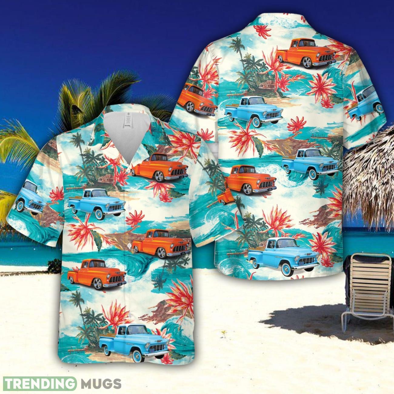 Chevy Stepside 3100 Pickup 1955 Aloha Hawaiian Shirt Beach Gift Short Sleeve Shirt Product Photo 1 Chevy Stepside 3100 Pickup 1955 Aloha Hawaiian Shirt Beach Gift Short Sleeve Shirt Product Photo 1