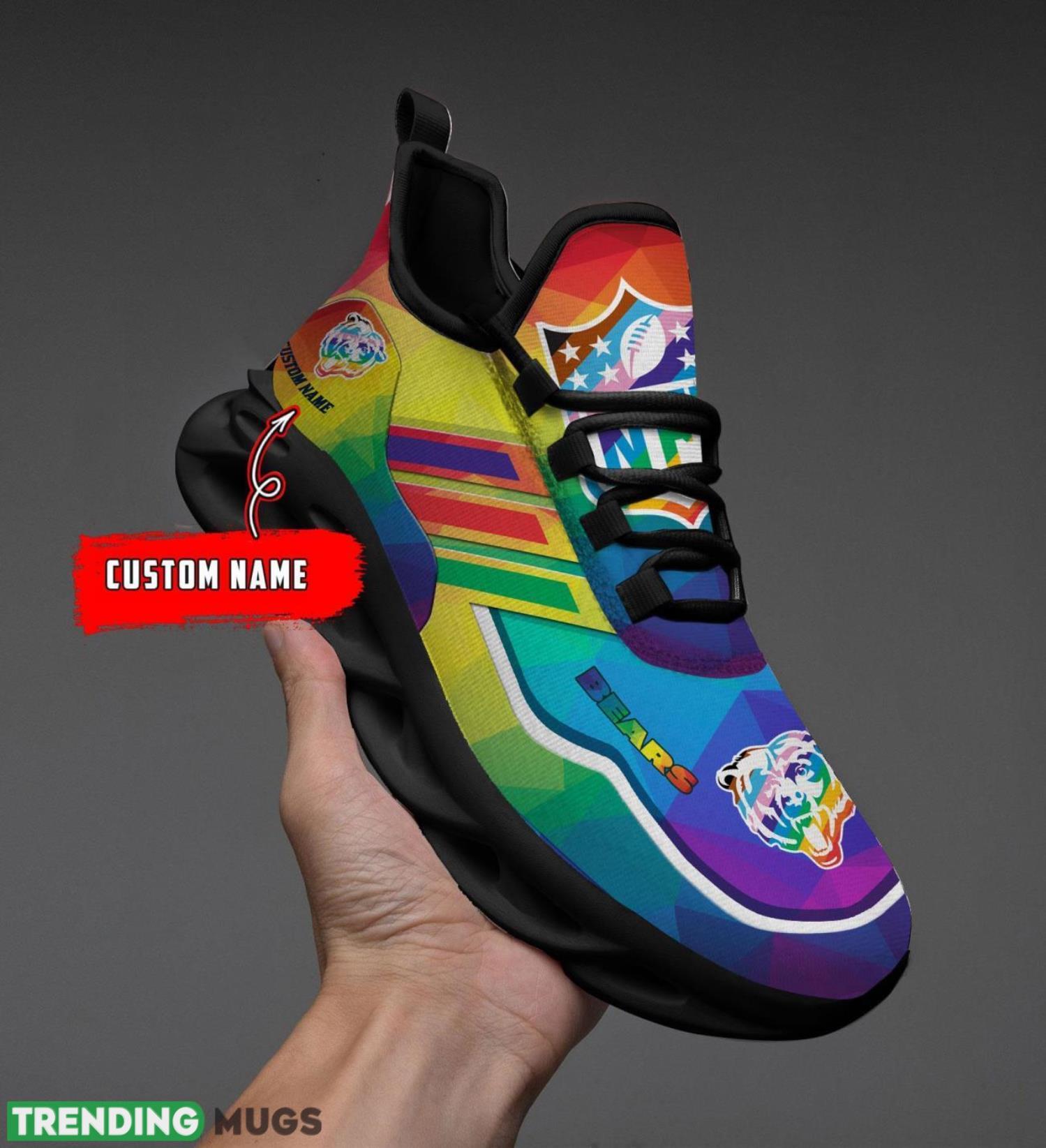 Chicago Bears NFL Team LGBT Pride Sneakers Max Soul Shoes Max Soul Chicago Bears NFL Team LGBT Pride Sneakers Max Soul Shoes Max Soul