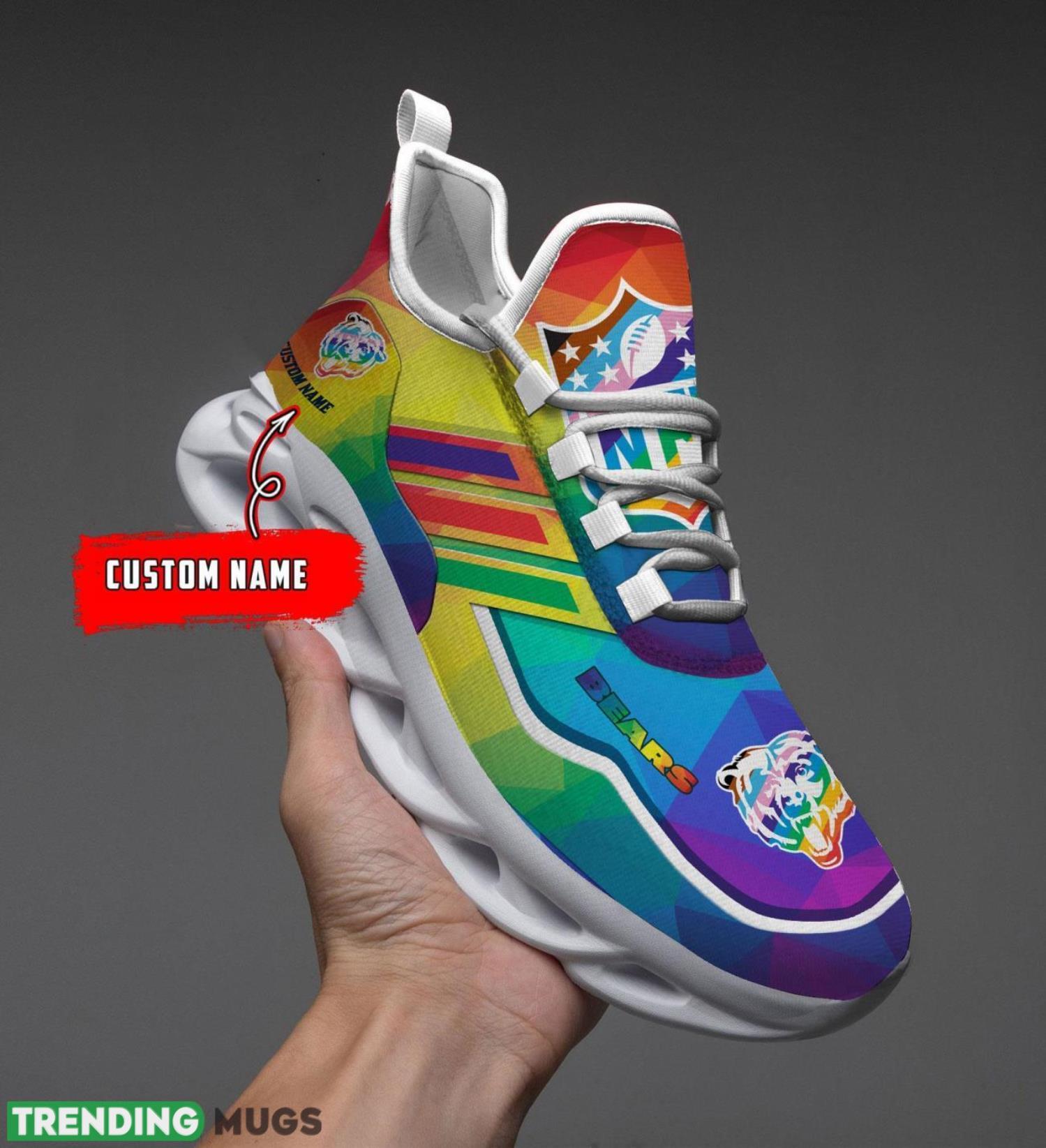 Chicago Bears NFL Team LGBT Pride Sneakers Max Soul Shoes Max Soul Chicago Bears NFL Team LGBT Pride Sneakers Max Soul Shoes Max Soul