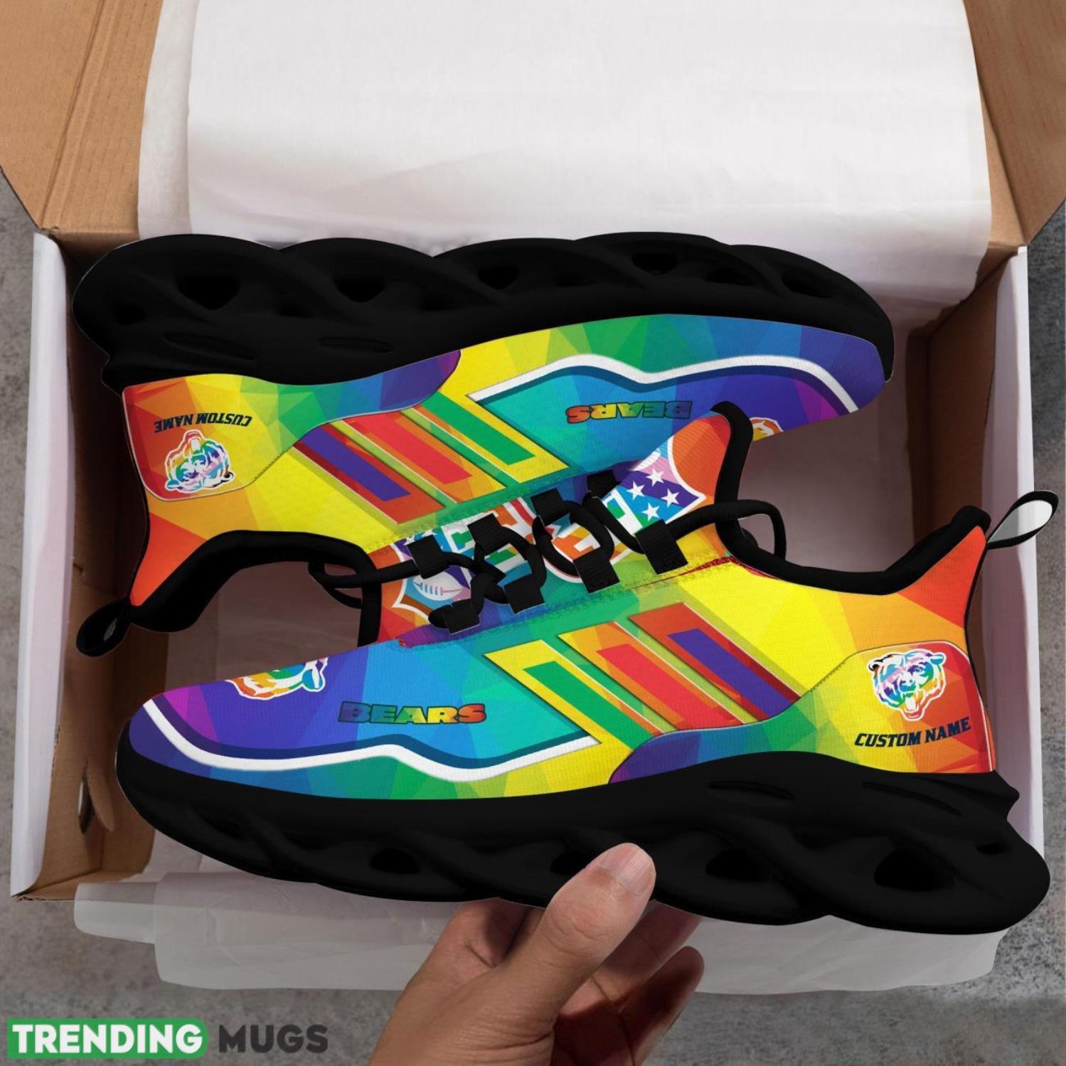 Chicago Bears NFL Team LGBT Pride Sneakers Max Soul Shoes Max Soul Chicago Bears NFL Team LGBT Pride Sneakers Max Soul Shoes Max Soul