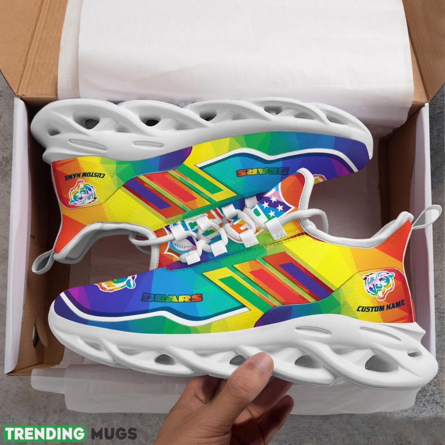 Chicago Bears NFL Team LGBT Pride Sneakers Max Soul Shoes Max Soul Chicago Bears NFL Team LGBT Pride Sneakers Max Soul Shoes Max Soul