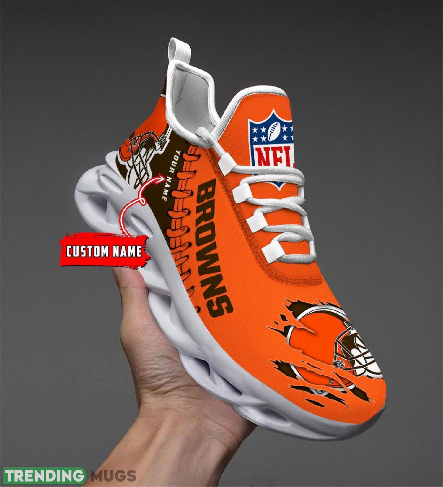 Cleveland Browns Logo Personalized Name Max Soul Shoes Product Photo 1