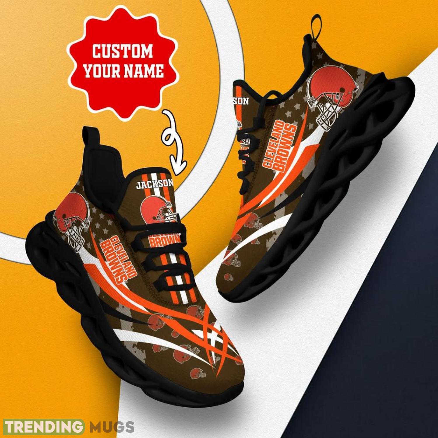 Cleveland Browns NFL Max Soul Shoes Custom Name Sneakers Running Shoes Gifts For NFL Fans Max Soul Cleveland Browns NFL Max Soul Shoes Custom Name Sneakers Running Shoes Gifts For NFL Fans Max Soul