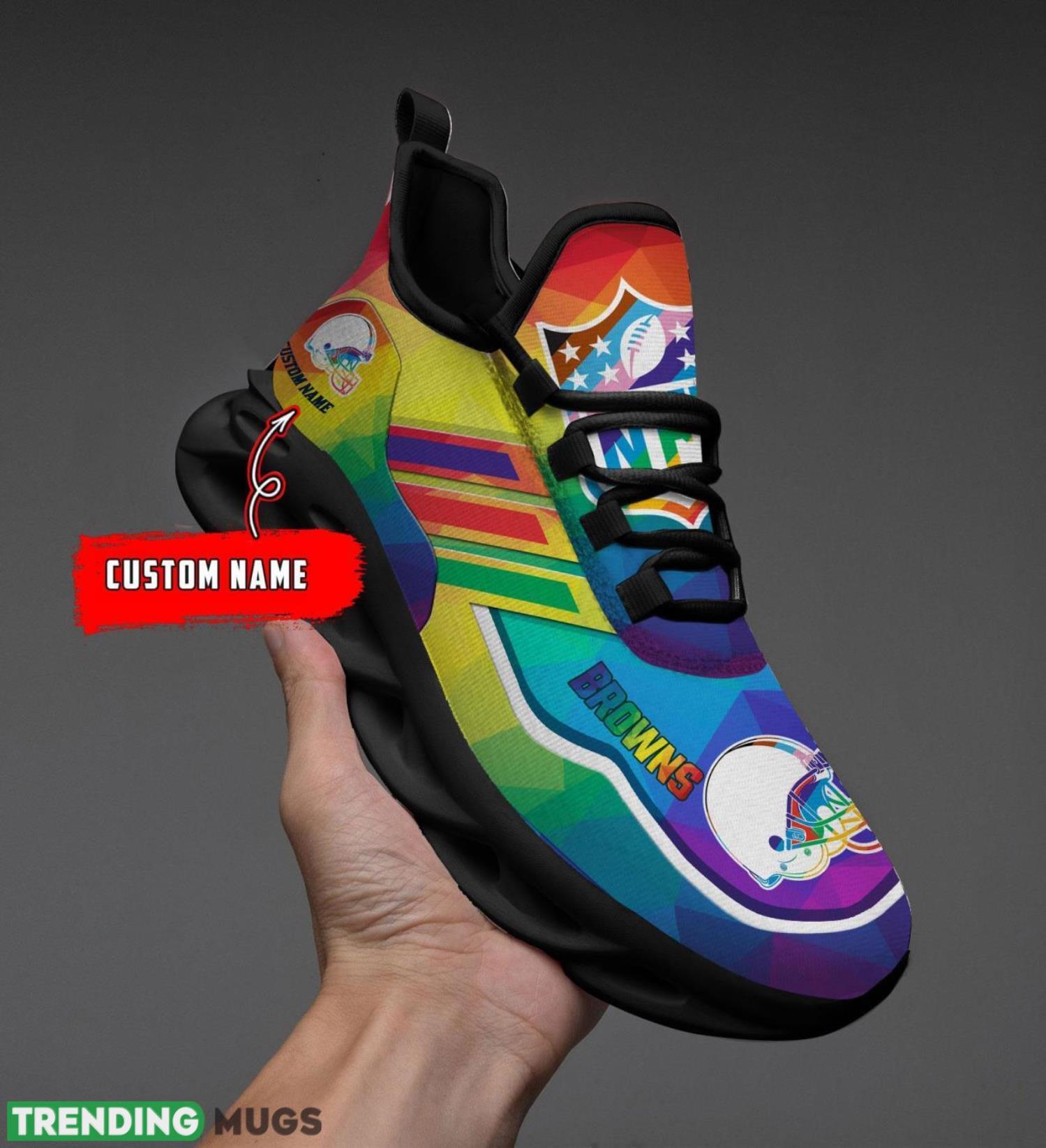 Cleveland Browns NFL Team LGBT Pride Sneakers Max Soul Shoes Max Soul Cleveland Browns NFL Team LGBT Pride Sneakers Max Soul Shoes Max Soul