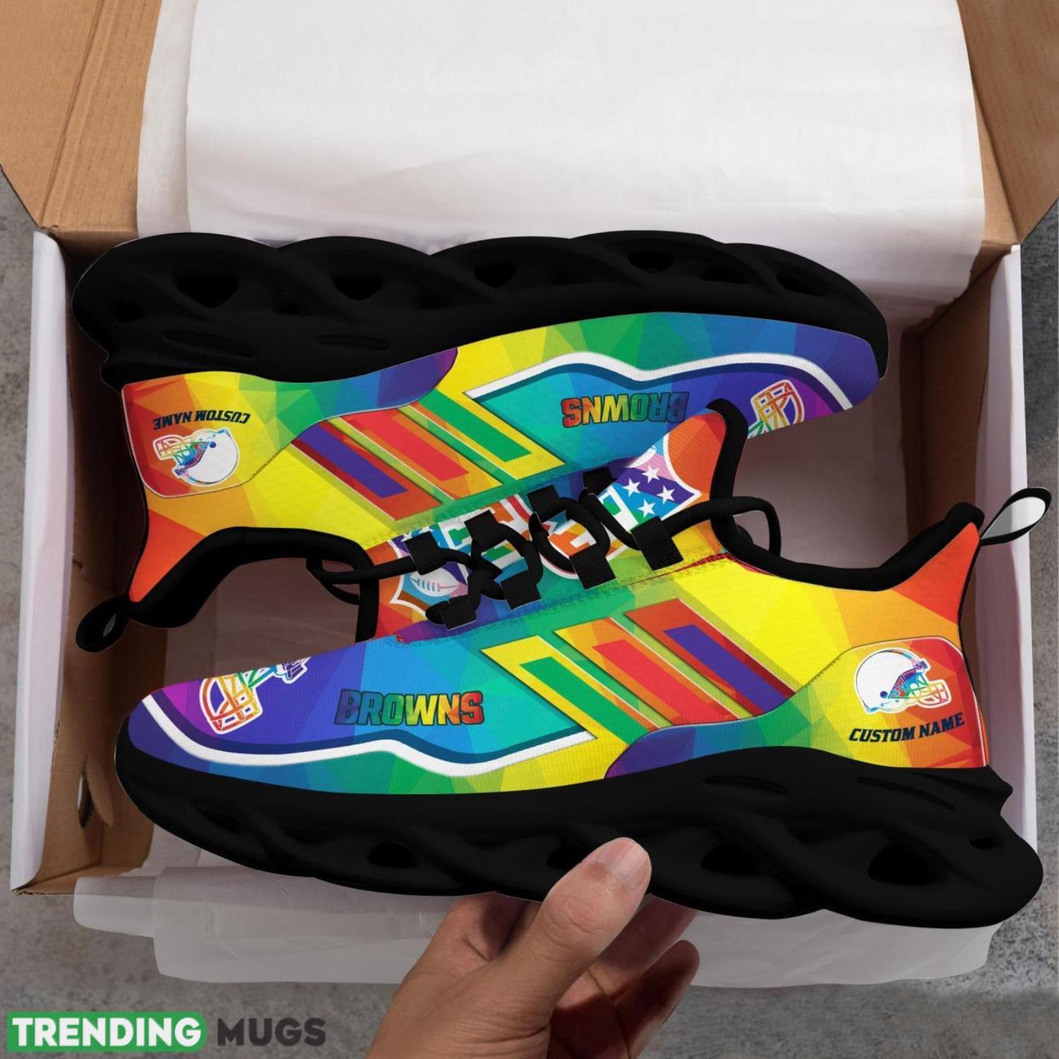 Cleveland Browns NFL Team LGBT Pride Sneakers Max Soul Shoes Max Soul Cleveland Browns NFL Team LGBT Pride Sneakers Max Soul Shoes Max Soul