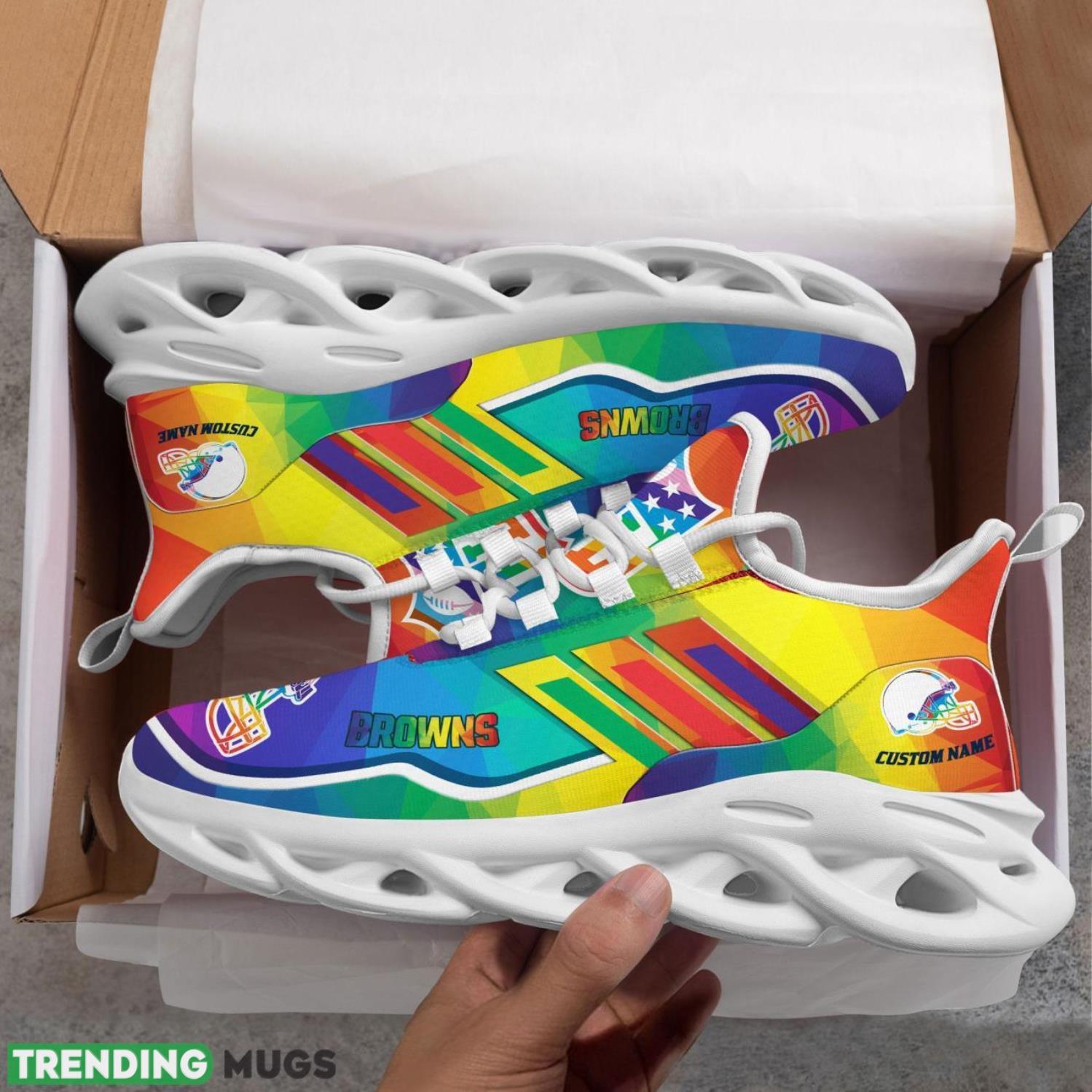 Cleveland Browns NFL Team LGBT Pride Sneakers Max Soul Shoes Max Soul Cleveland Browns NFL Team LGBT Pride Sneakers Max Soul Shoes Max Soul