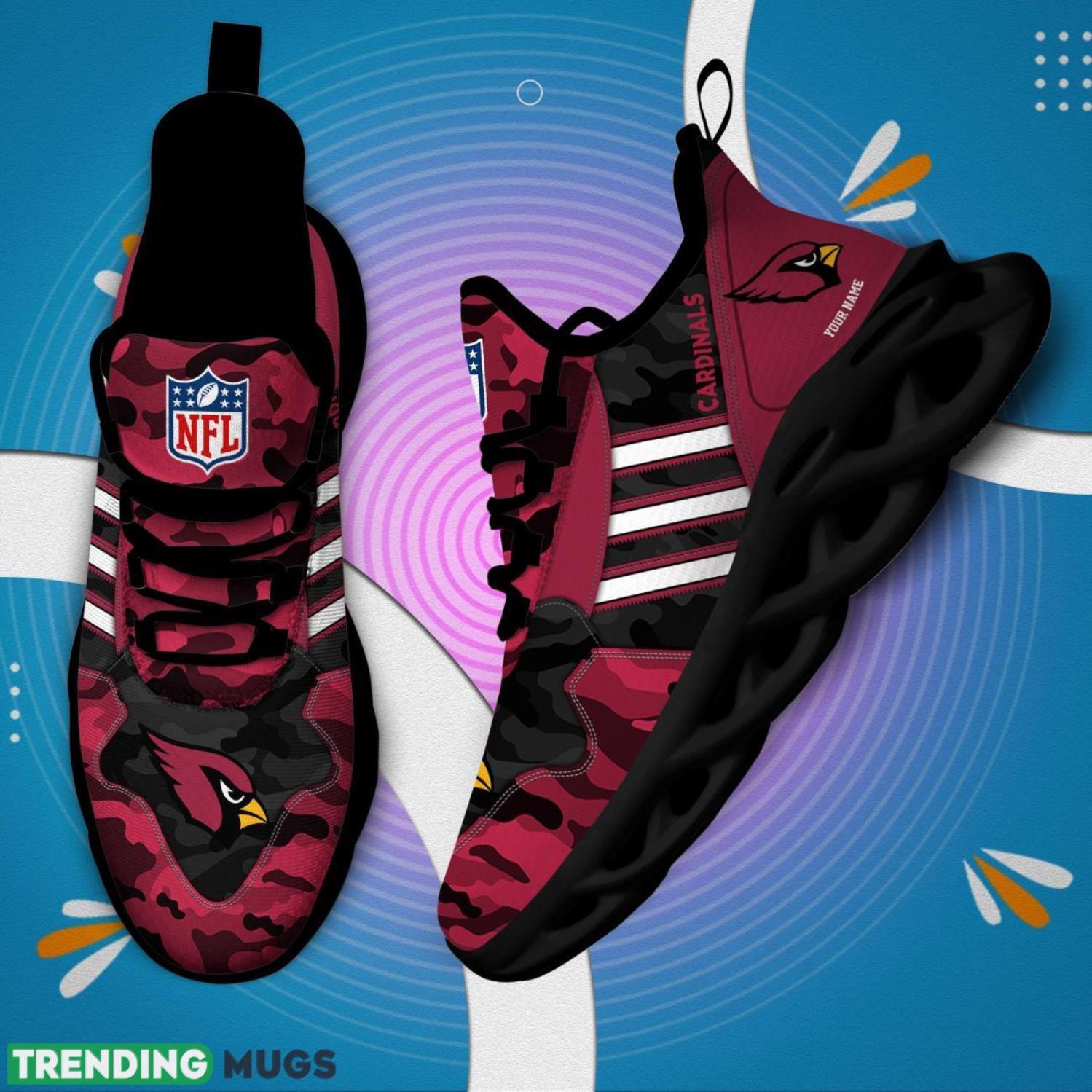 Custom Name Arizona Cardinals Personalized Sneakers Max Soul Shoes Camo Pattern And White Striped Shoes Max Soul Custom Name Arizona Cardinals Personalized Sneakers Max Soul Shoes Camo Pattern And White Striped Shoes Max Soul