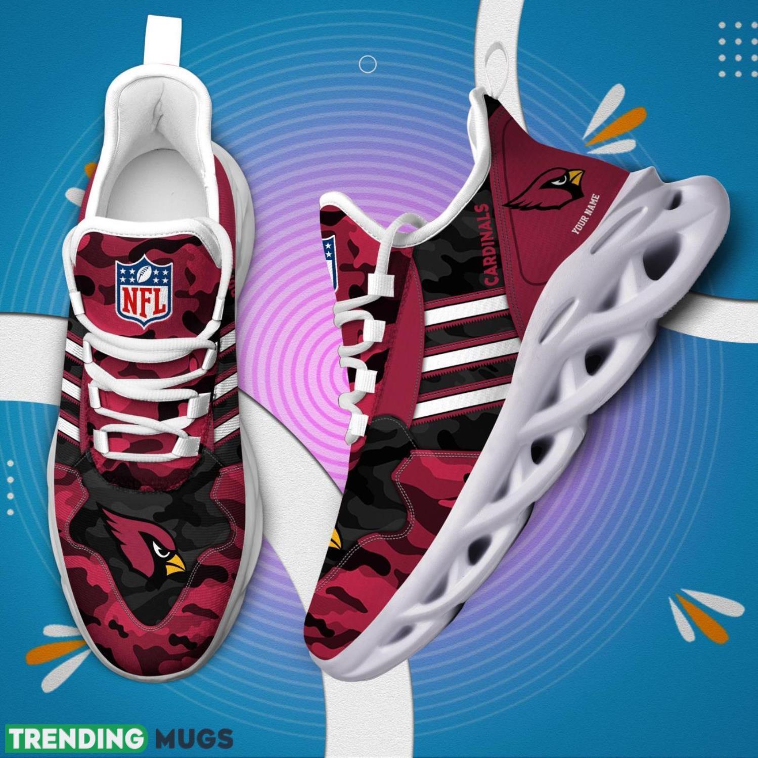 Custom Name Arizona Cardinals Personalized Sneakers Max Soul Shoes Camo Pattern And White Striped Shoes Max Soul Custom Name Arizona Cardinals Personalized Sneakers Max Soul Shoes Camo Pattern And White Striped Shoes Max Soul