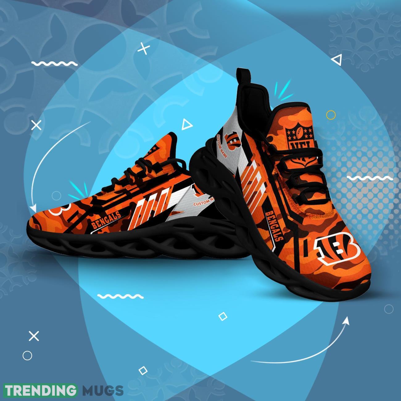 Custom Name Cincinnati Bengals CAMO Max Soul Shoes Gift For Father's Day Max Soul Custom Name Cincinnati Bengals CAMO Max Soul Shoes Gift For Father's Day Max Soul