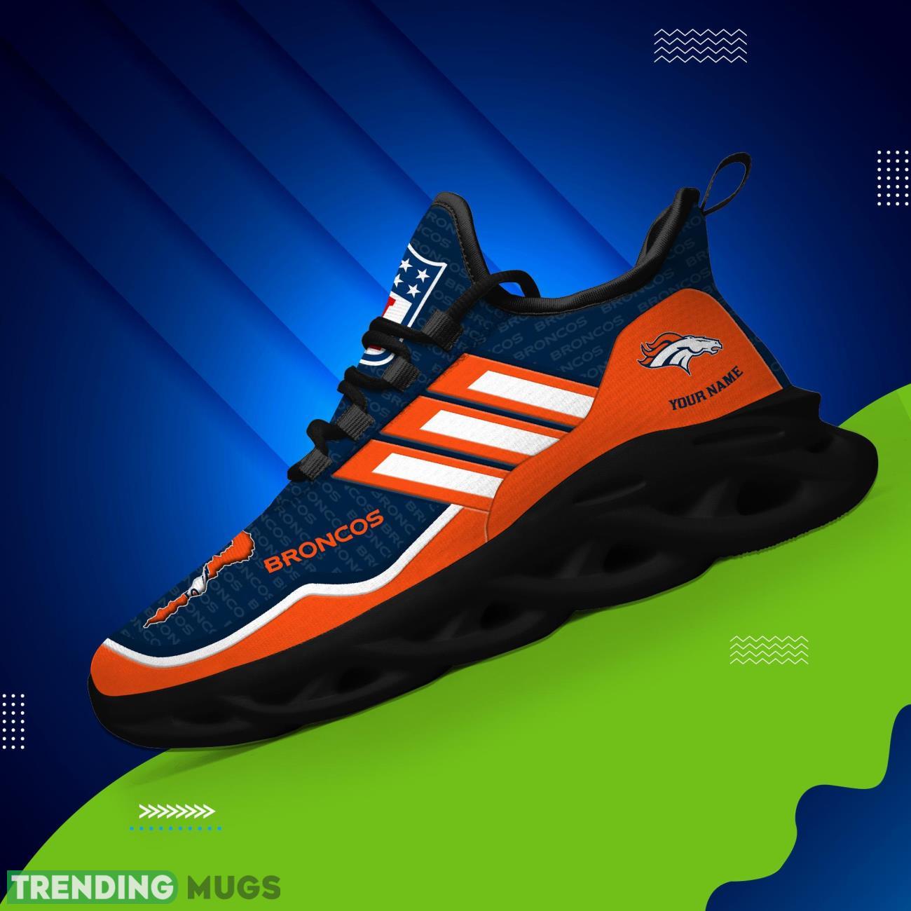 Custom Name Denver Broncos Personalized Sneakers Max Soul Shoes For Fans Max Soul Custom Name Denver Broncos Personalized Sneakers Max Soul Shoes For Fans Max Soul