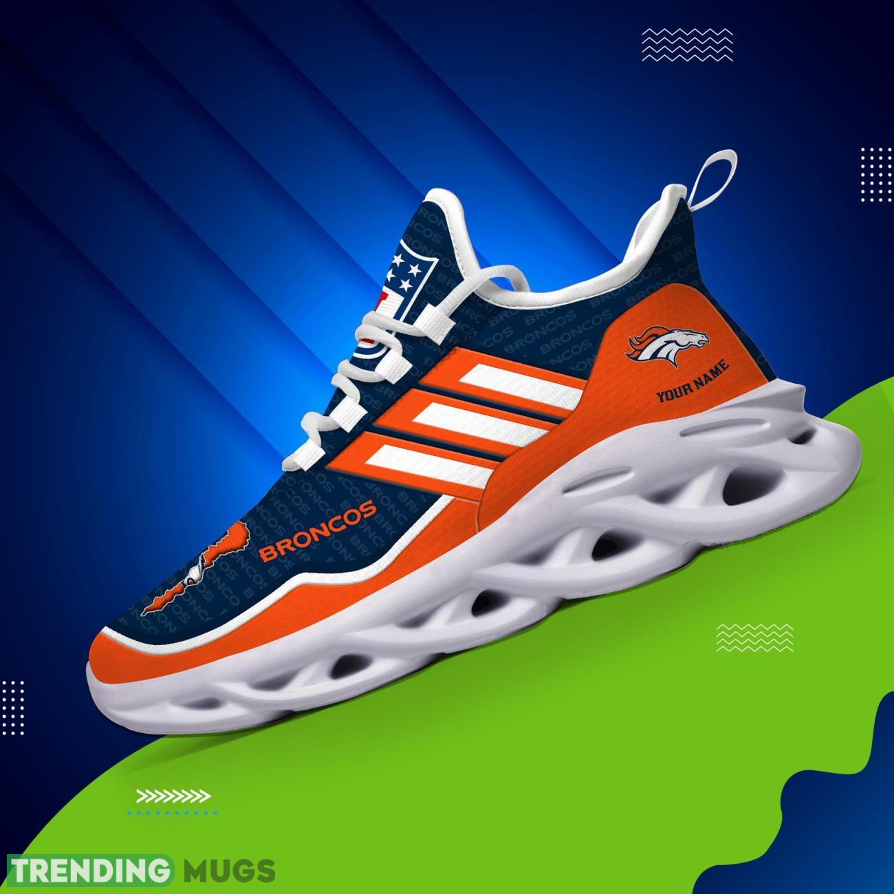Custom Name Denver Broncos Personalized Sneakers Max Soul Shoes For Fans Max Soul Custom Name Denver Broncos Personalized Sneakers Max Soul Shoes For Fans Max Soul