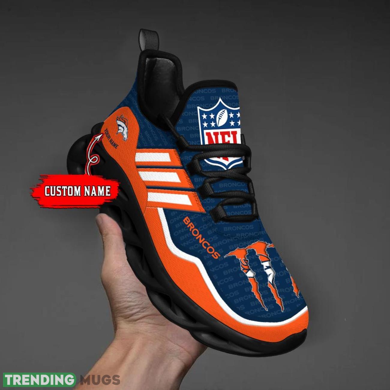 Custom Name Denver Broncos Personalized Sneakers Max Soul Shoes For Fans Max Soul Custom Name Denver Broncos Personalized Sneakers Max Soul Shoes For Fans Max Soul