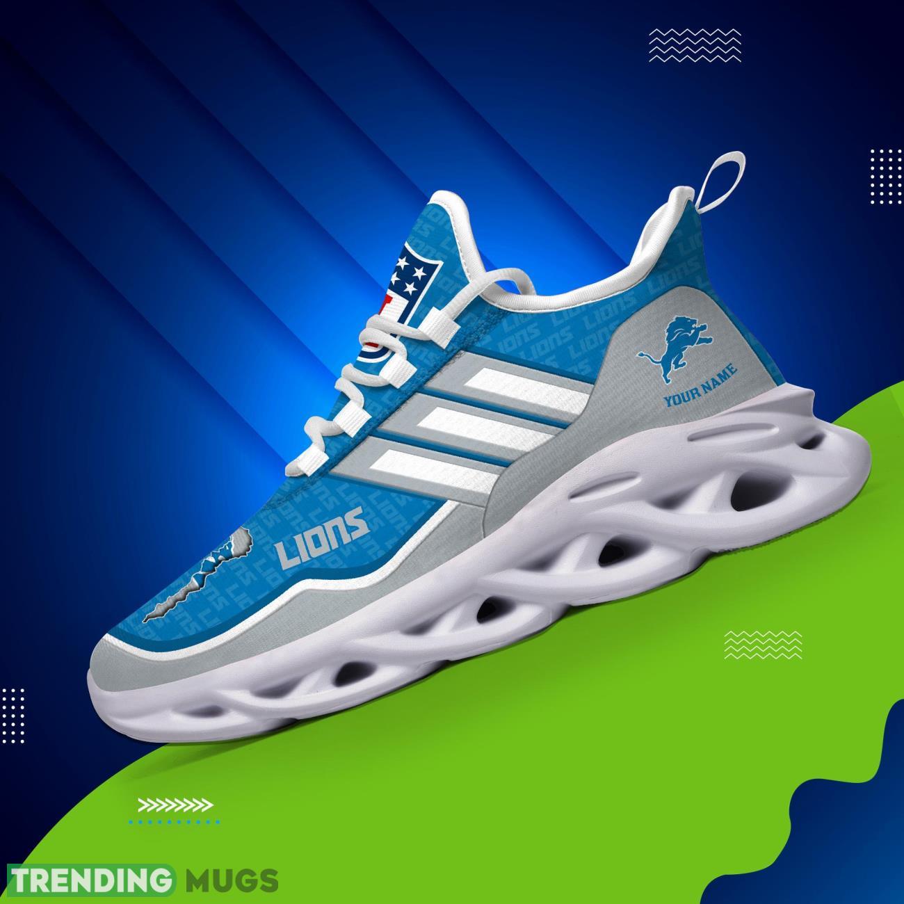 Custom Name Detroit Lions Personalized Sneakers Max Soul Shoes For Fans Max Soul Custom Name Detroit Lions Personalized Sneakers Max Soul Shoes For Fans Max Soul