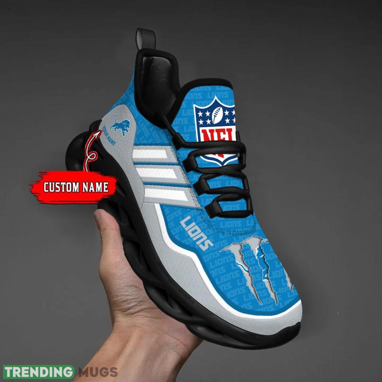 Custom Name Detroit Lions Personalized Sneakers Max Soul Shoes For Fans Max Soul Custom Name Detroit Lions Personalized Sneakers Max Soul Shoes For Fans Max Soul