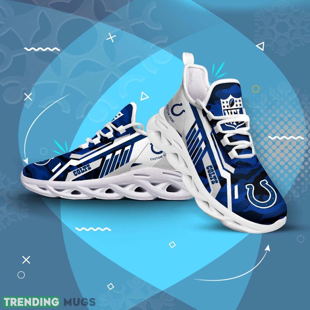 Custom Name Indianapolis Colts CAMO Max Soul Shoes Gift For Father's Day Max Soul Custom Name Indianapolis Colts CAMO Max Soul Shoes Gift For Father's Day Max Soul