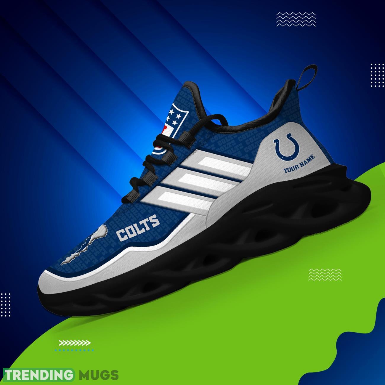 Custom Name Indianapolis Colts Personalized Sneakers Max Soul Shoes For Fans Max Soul Custom Name Indianapolis Colts Personalized Sneakers Max Soul Shoes For Fans Max Soul
