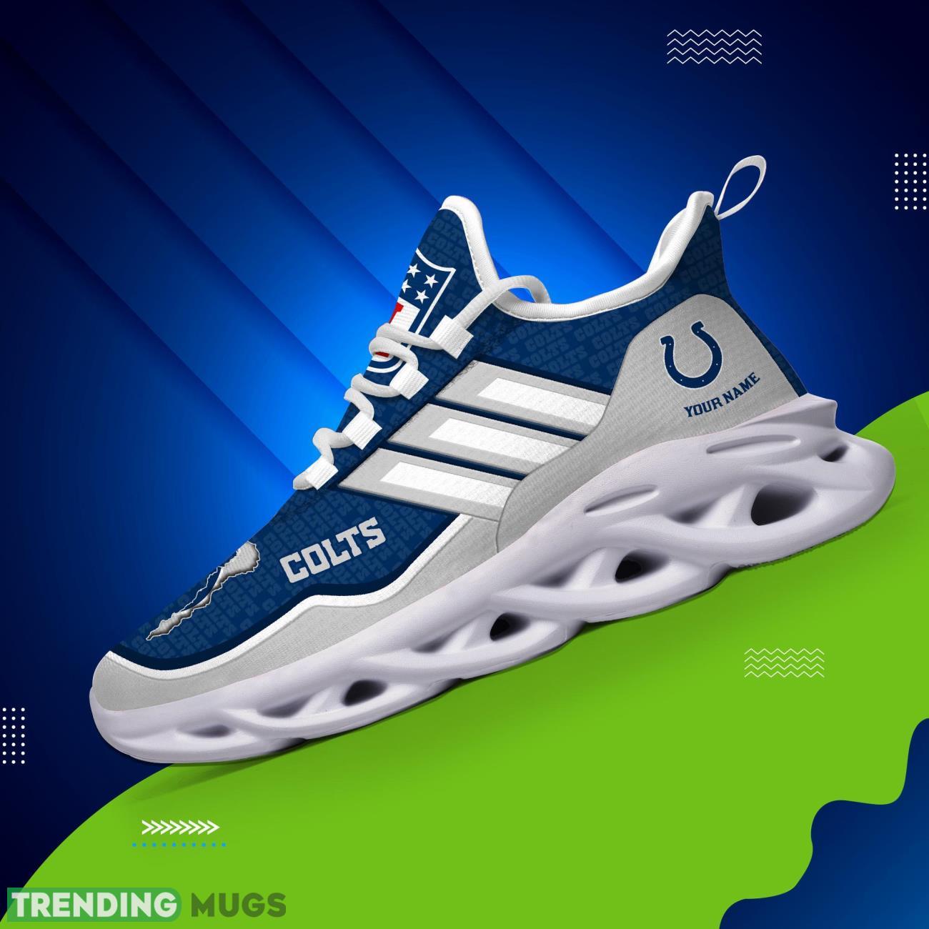 Custom Name Indianapolis Colts Personalized Sneakers Max Soul Shoes For Fans Max Soul Custom Name Indianapolis Colts Personalized Sneakers Max Soul Shoes For Fans Max Soul