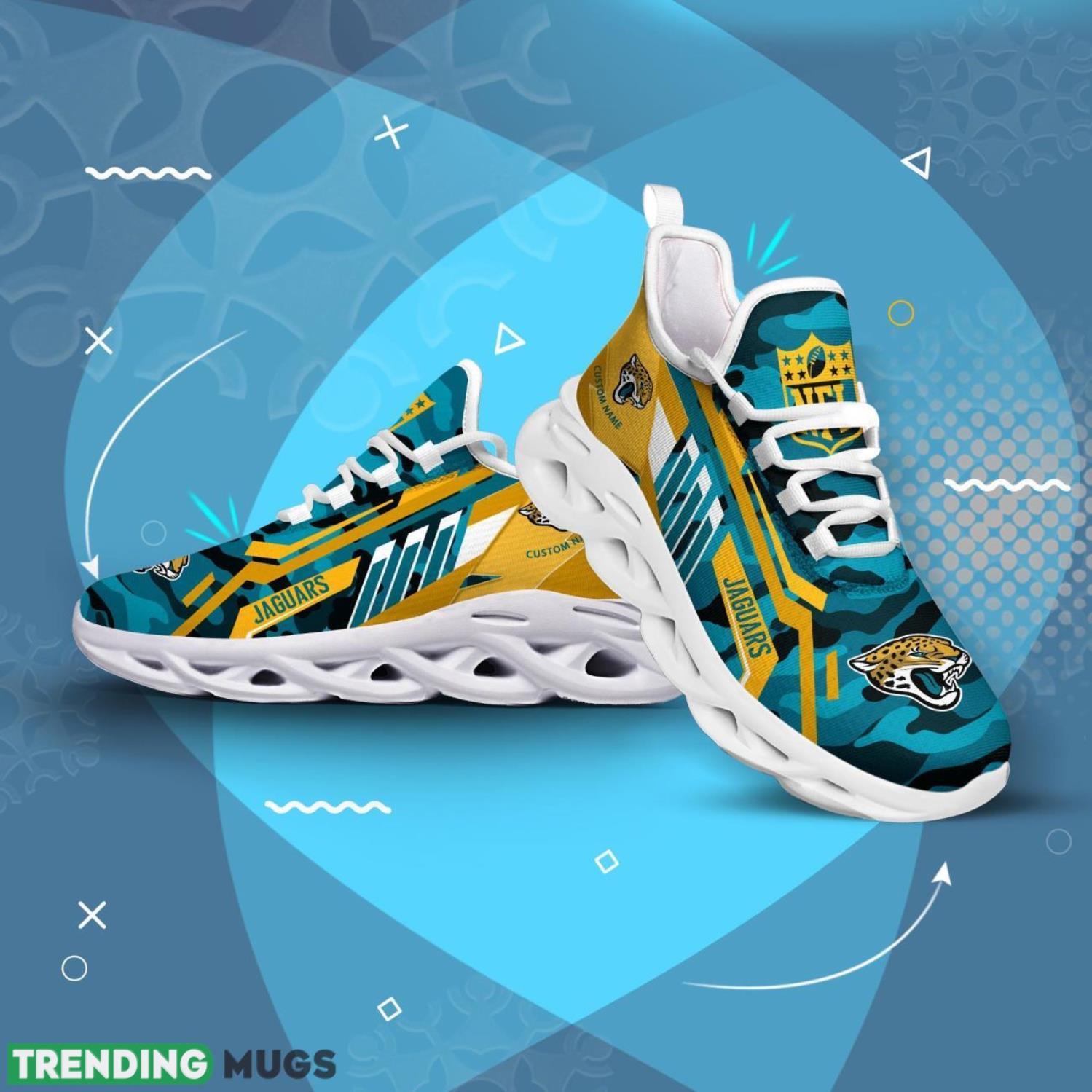Custom Name Jacksonville Jaguars CAMO Max Soul Shoes Gift For Father's Day Max Soul Custom Name Jacksonville Jaguars CAMO Max Soul Shoes Gift For Father's Day Max Soul