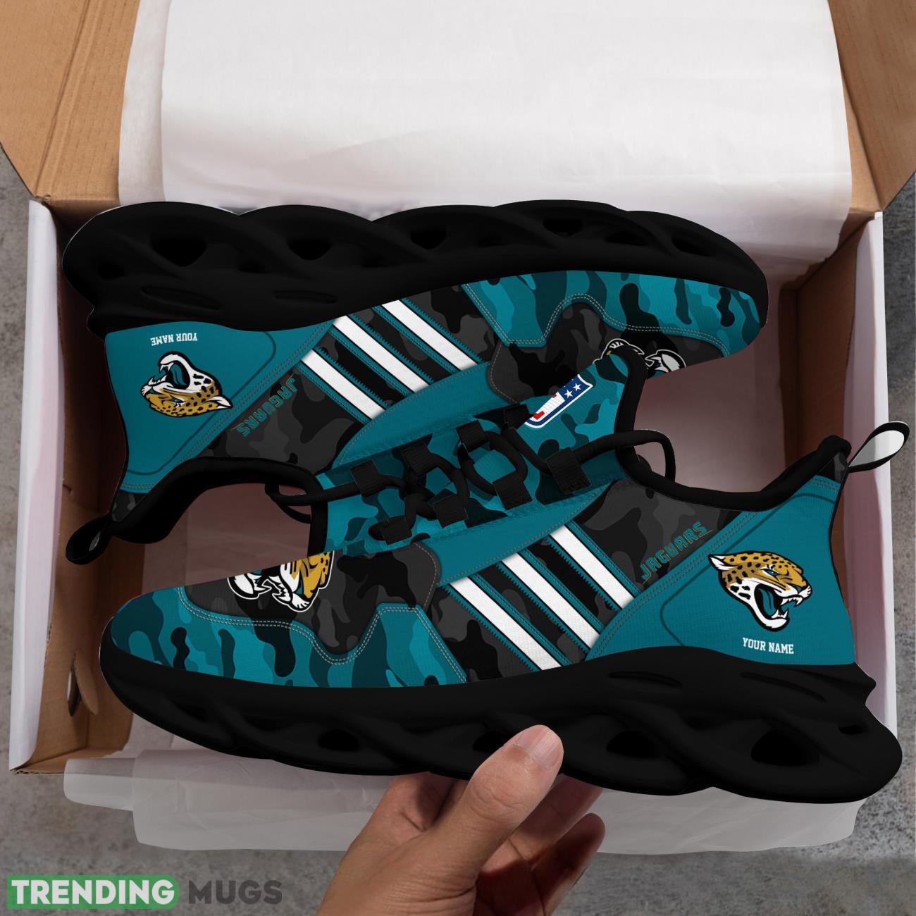 Custom Name Jacksonville Jaguars Personalized Sneakers Max Soul Shoes Camo Pattern And White Striped Shoes Max Soul Custom Name Jacksonville Jaguars Personalized Sneakers Max Soul Shoes Camo Pattern And White Striped Shoes Max Soul