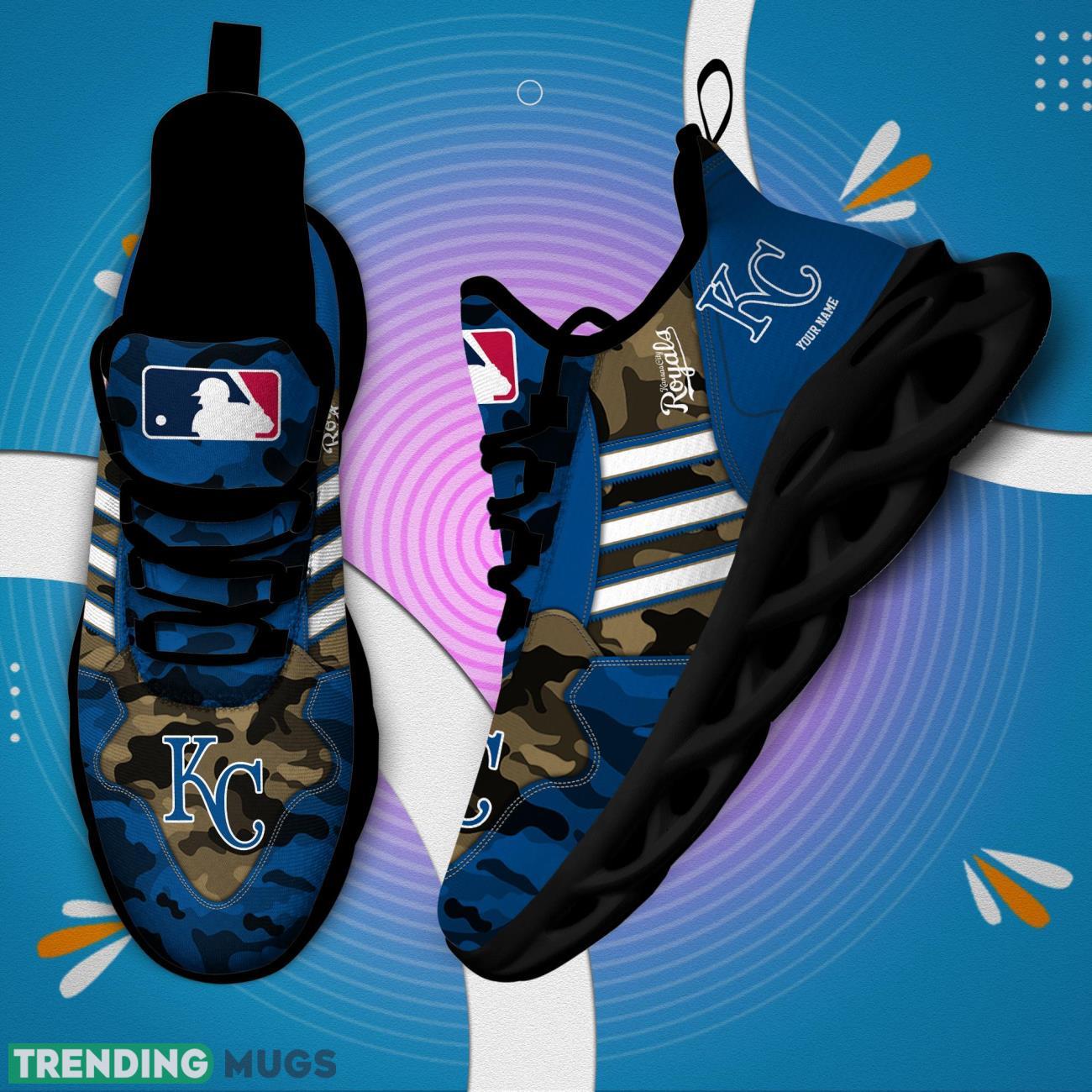 Custom Name Kansas City Royals Personalized Sneakers Max Soul Shoes Camo Pattern And White Striped Shoes Max Soul Custom Name Kansas City Royals Personalized Sneakers Max Soul Shoes Camo Pattern And White Striped Shoes Max Soul
