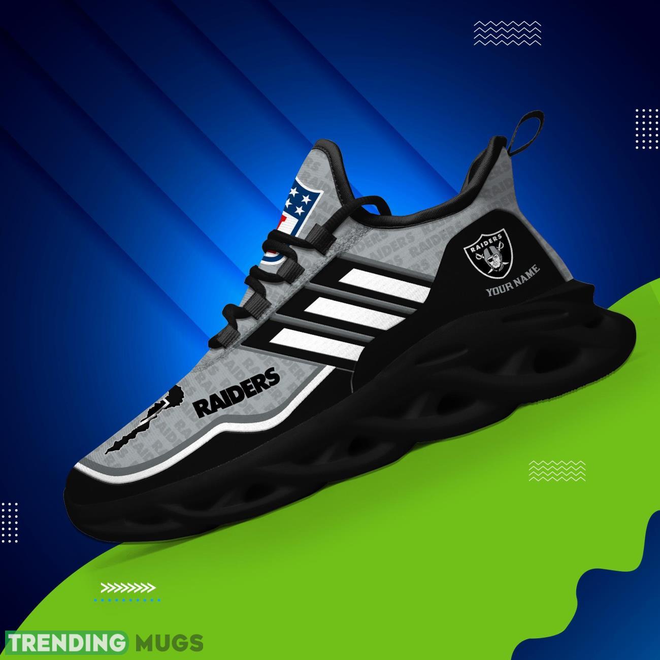 Custom Name Las Vegas Raiders Personalized Sneakers Max Soul Shoes For Fans Max Soul Custom Name Las Vegas Raiders Personalized Sneakers Max Soul Shoes For Fans Max Soul