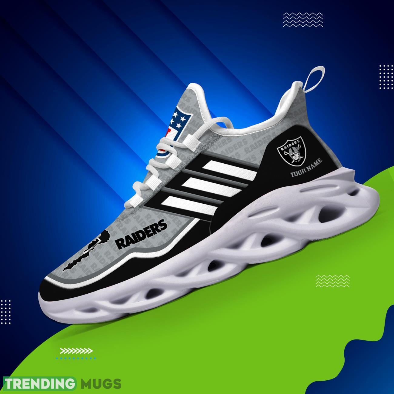 Custom Name Las Vegas Raiders Personalized Sneakers Max Soul Shoes For Fans Max Soul Custom Name Las Vegas Raiders Personalized Sneakers Max Soul Shoes For Fans Max Soul