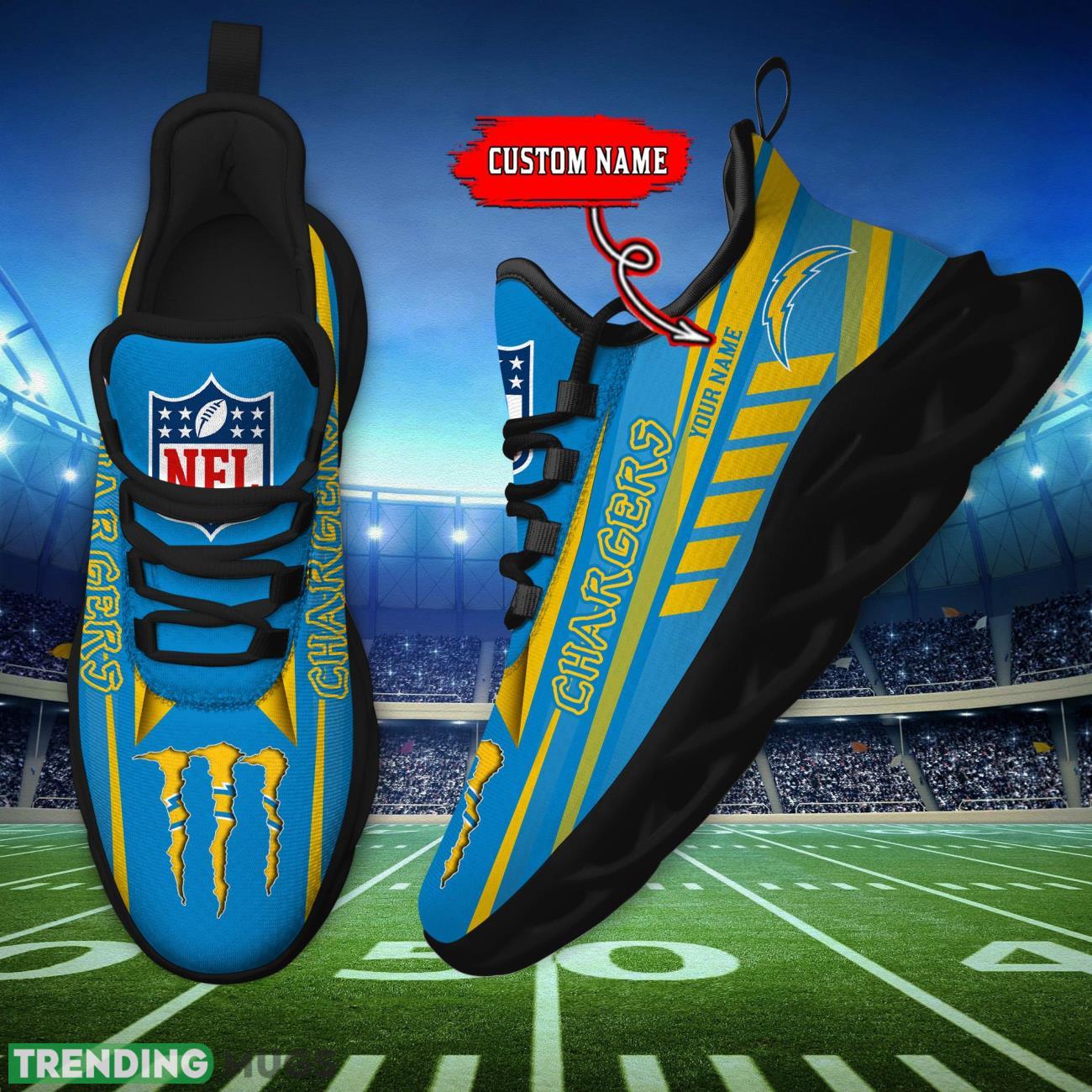 Custom Name Los Angeles Chargers Custom Name For Fans Max Soul Sneakers Max Soul Custom Name Los Angeles Chargers Custom Name For Fans Max Soul Sneakers Max Soul