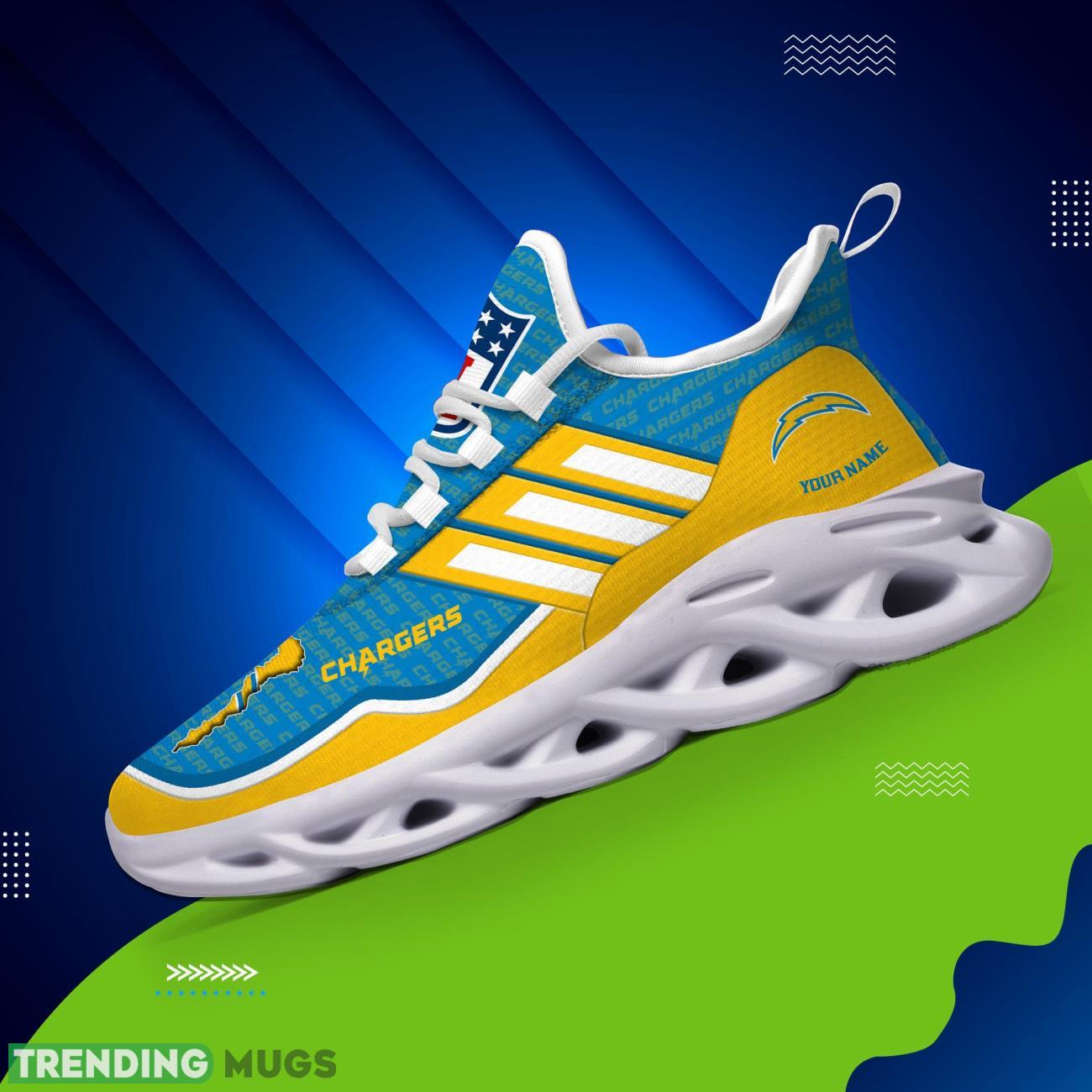 Custom Name Los Angeles Chargers Personalized Sneakers Max Soul Shoes For Fans Max Soul Custom Name Los Angeles Chargers Personalized Sneakers Max Soul Shoes For Fans Max Soul