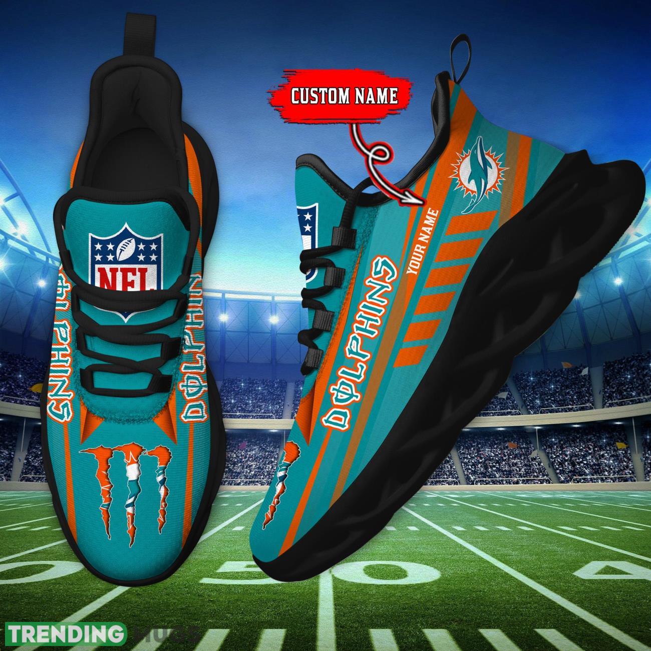 Custom Name Miami Dolphins Custom Name For Fans Max Soul Sneakers Max Soul Custom Name Miami Dolphins Custom Name For Fans Max Soul Sneakers Max Soul