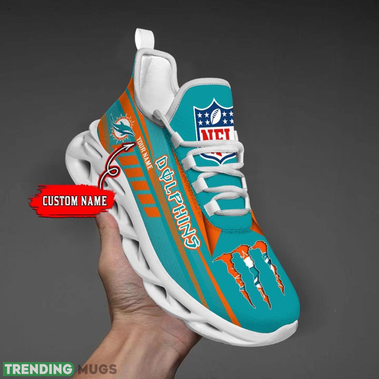 Custom Name Miami Dolphins Custom Name For Fans Max Soul Sneakers Product Photo 1 Custom Name Miami Dolphins Custom Name For Fans Max Soul Sneakers Product Photo 1