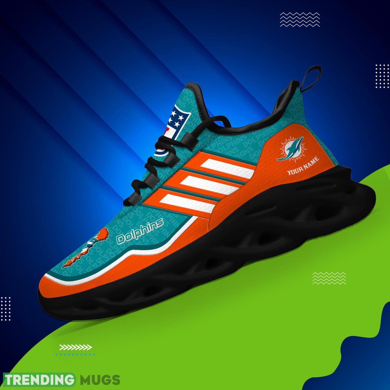 Custom Name Miami Dolphins Personalized Sneakers Max Soul Shoes For Fans Max Soul Custom Name Miami Dolphins Personalized Sneakers Max Soul Shoes For Fans Max Soul