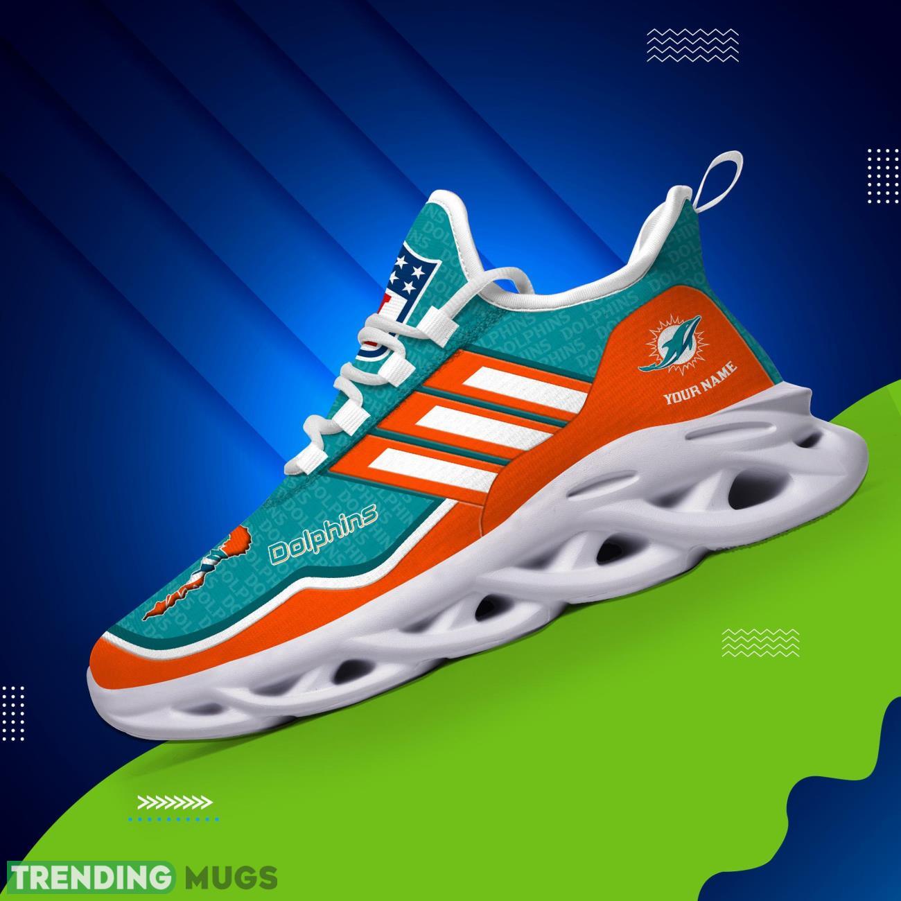 Custom Name Miami Dolphins Personalized Sneakers Max Soul Shoes For Fans Max Soul Custom Name Miami Dolphins Personalized Sneakers Max Soul Shoes For Fans Max Soul
