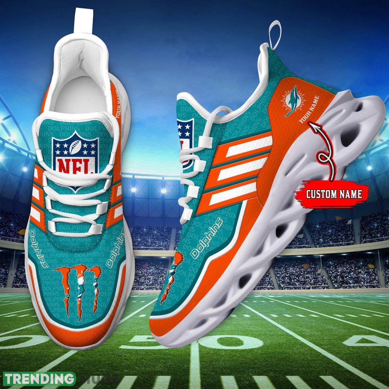 Custom Name Miami Dolphins Personalized Sneakers Max Soul Shoes For Fans Product Photo 1 Custom Name Miami Dolphins Personalized Sneakers Max Soul Shoes For Fans Product Photo 1