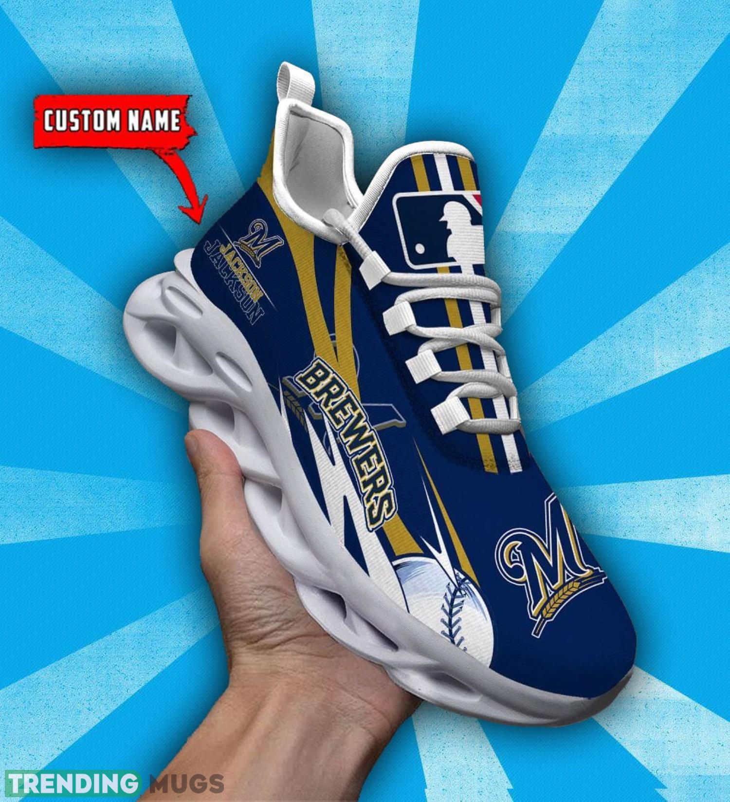 Custom Name Milwaukee Brewers Personalized Sneakers Max Soul Shoes Product Photo 1