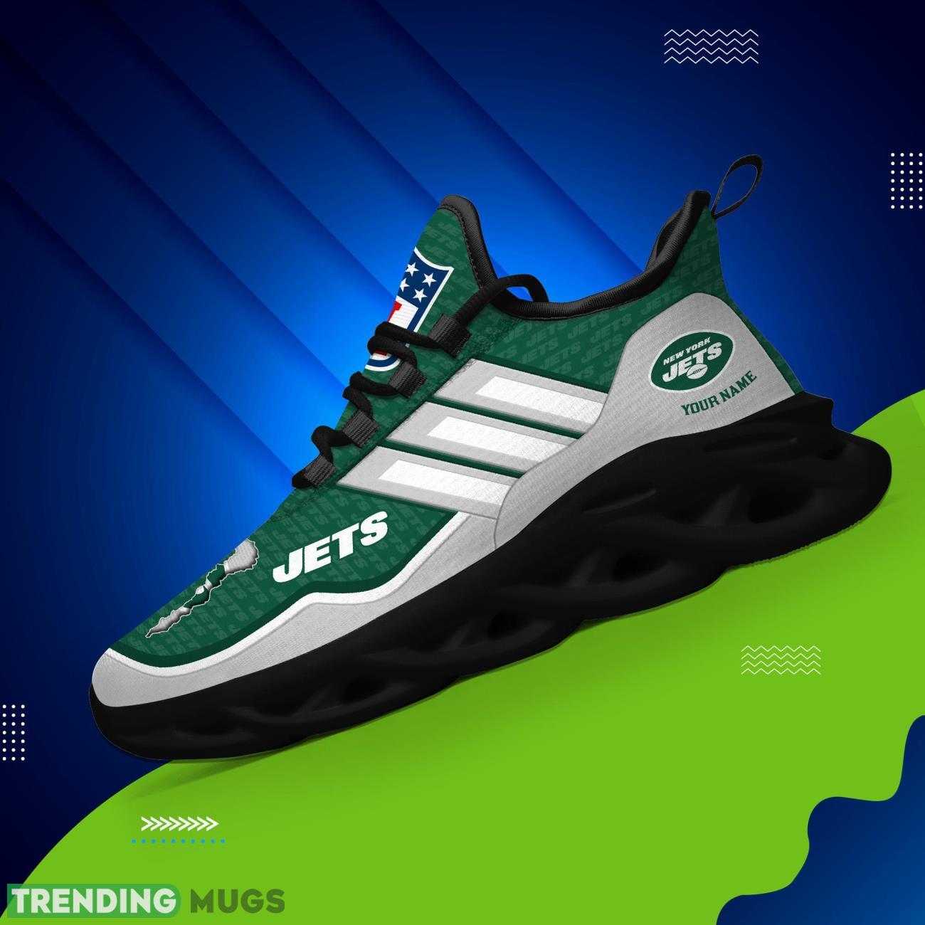 Custom Name New York Jets Personalized Sneakers Max Soul Shoes For Fans Max Soul Custom Name New York Jets Personalized Sneakers Max Soul Shoes For Fans Max Soul