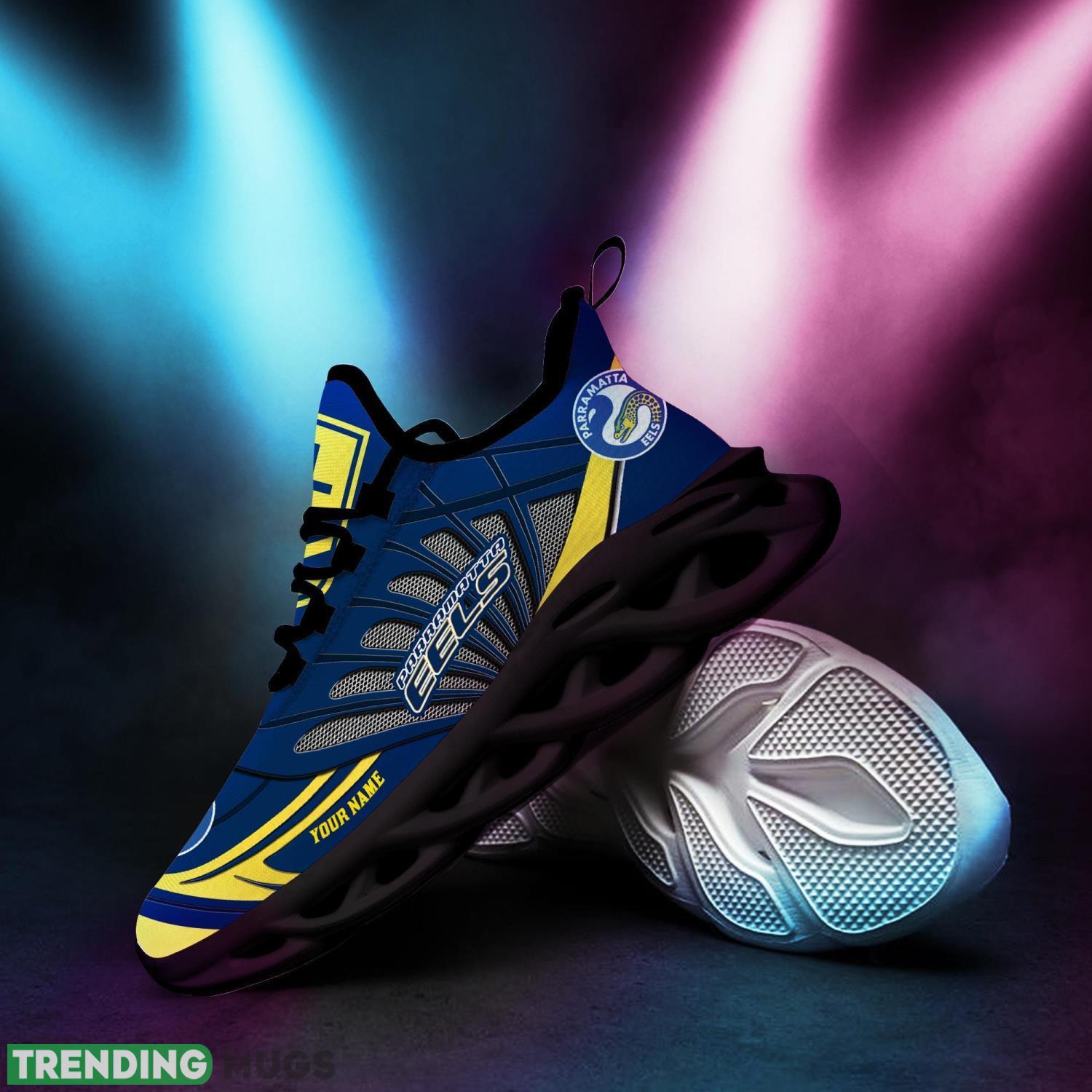Custom Name Nrl Teams Parramatta Eels Personalized Name Max Soul Shoes Gift For Fans Sport Max Soul Custom Name Nrl Teams Parramatta Eels Personalized Name Max Soul Shoes Gift For Fans Sport Max Soul