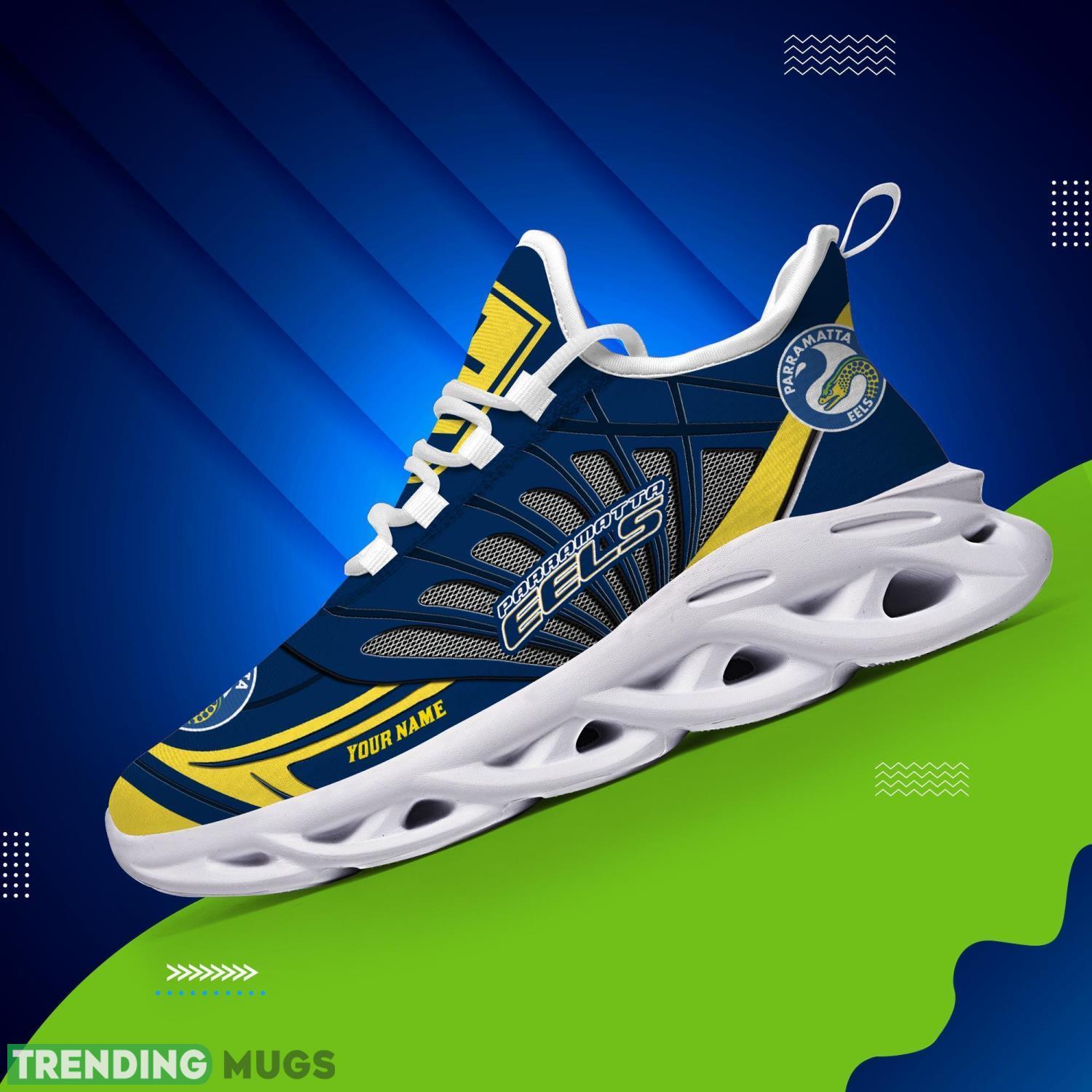 Custom Name Nrl Teams Parramatta Eels Personalized Name Max Soul Shoes Gift For Fans Sport Max Soul Custom Name Nrl Teams Parramatta Eels Personalized Name Max Soul Shoes Gift For Fans Sport Max Soul