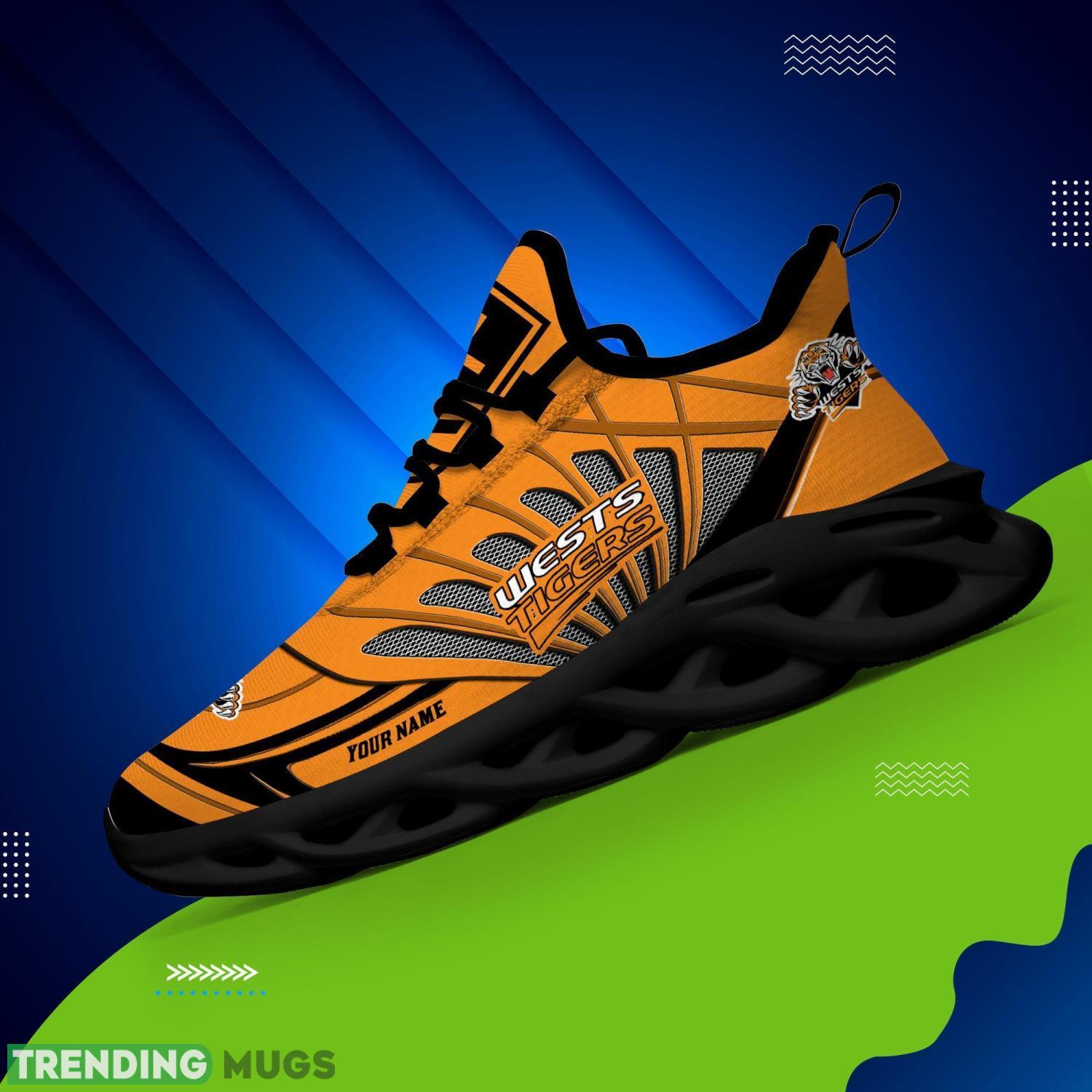 Custom Name Nrl Teams Wests Tigers Personalized Name Max Soul Shoes Gift For Fans Sport Max Soul Custom Name Nrl Teams Wests Tigers Personalized Name Max Soul Shoes Gift For Fans Sport Max Soul