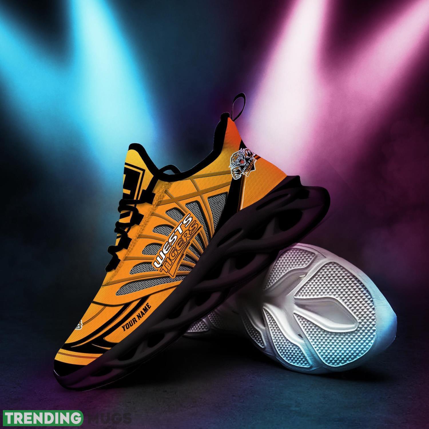Custom Name Nrl Teams Wests Tigers Personalized Name Max Soul Shoes Gift For Fans Sport Max Soul Custom Name Nrl Teams Wests Tigers Personalized Name Max Soul Shoes Gift For Fans Sport Max Soul