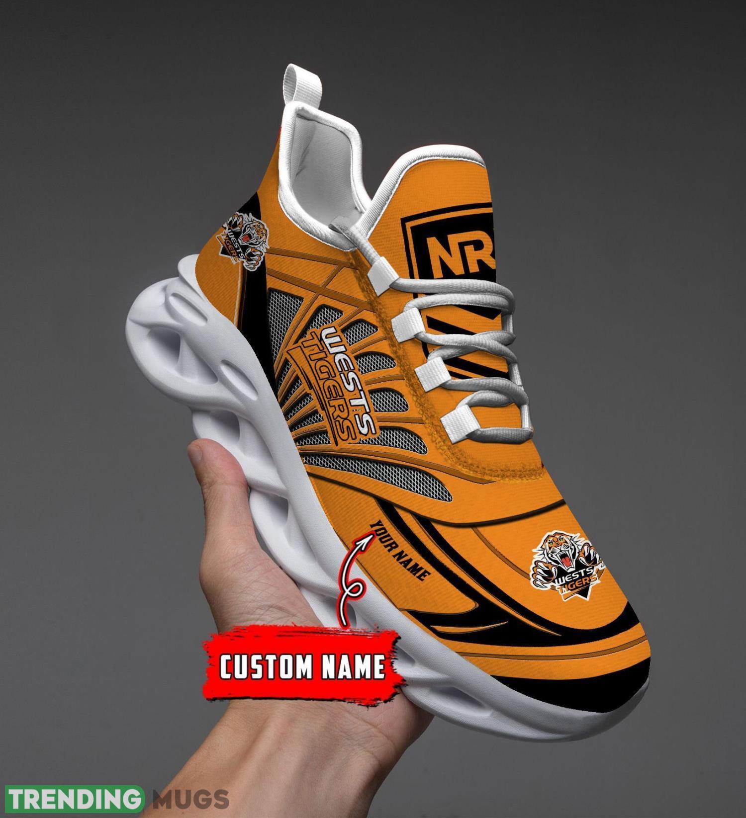 Custom Name Nrl Teams Wests Tigers Personalized Name Max Soul Shoes Gift For Fans Sport Product Photo 1 Custom Name Nrl Teams Wests Tigers Personalized Name Max Soul Shoes Gift For Fans Sport Product Photo 1