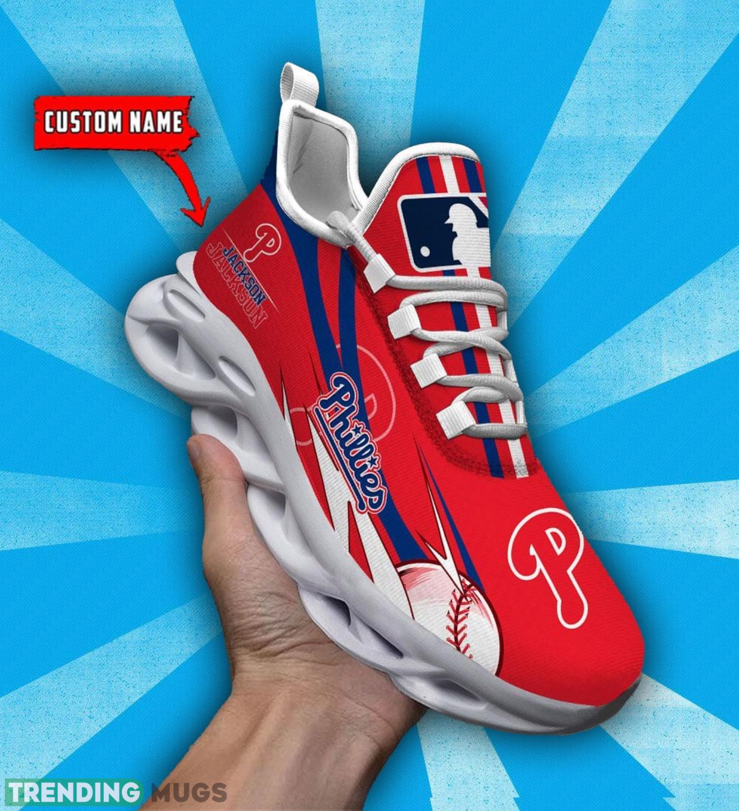 Custom Name Philadelphia Phillies Personalized Sneakers Max Soul Shoes Product Photo 1