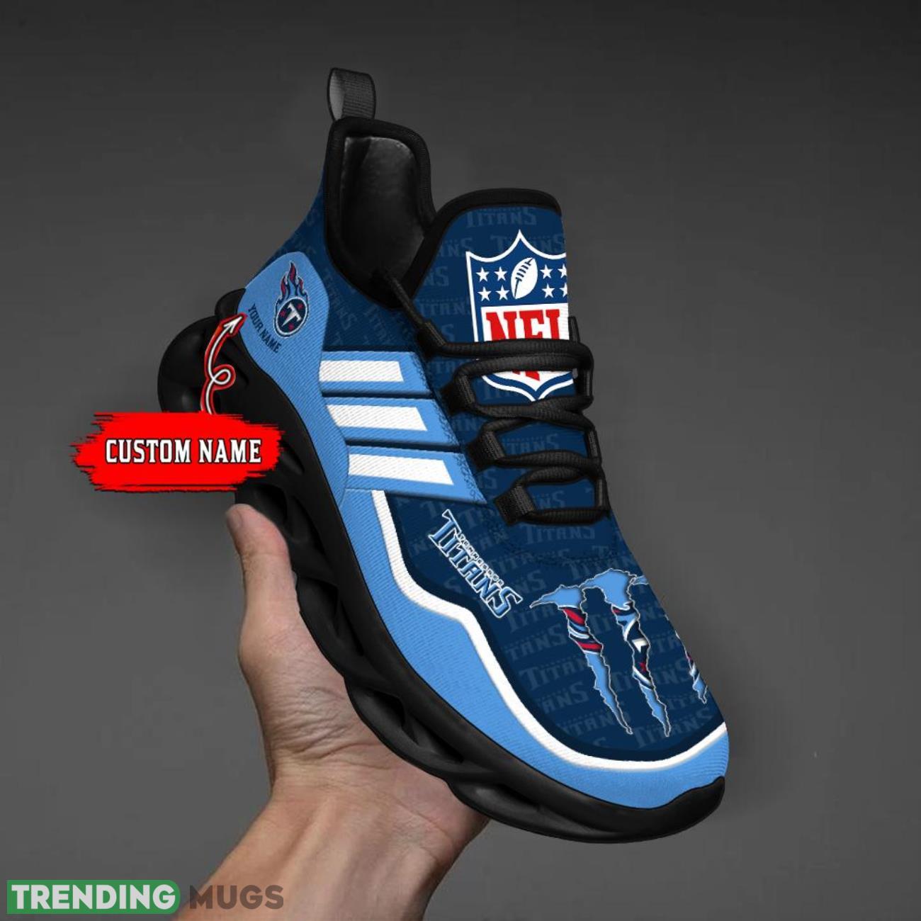 Custom Name Tennessee Titans Personalized Sneakers Max Soul Shoes For Fans Max Soul Custom Name Tennessee Titans Personalized Sneakers Max Soul Shoes For Fans Max Soul