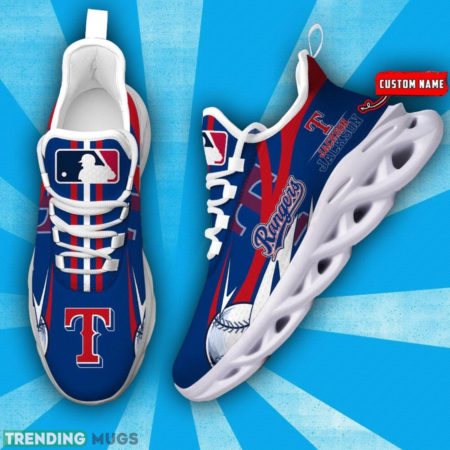 Custom Name Texas Rangers Personalized Sneakers Max Soul Shoes Max Soul Custom Name Texas Rangers Personalized Sneakers Max Soul Shoes Max Soul