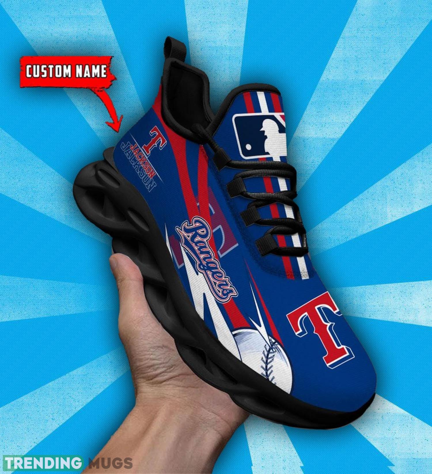 Custom Name Texas Rangers Personalized Sneakers Max Soul Shoes Max Soul Custom Name Texas Rangers Personalized Sneakers Max Soul Shoes Max Soul