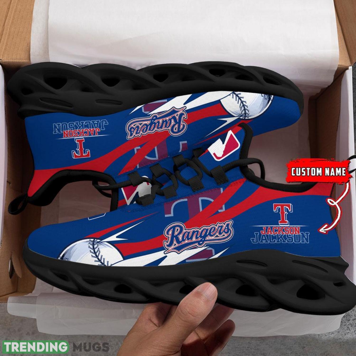 Custom Name Texas Rangers Personalized Sneakers Max Soul Shoes Max Soul Custom Name Texas Rangers Personalized Sneakers Max Soul Shoes Max Soul
