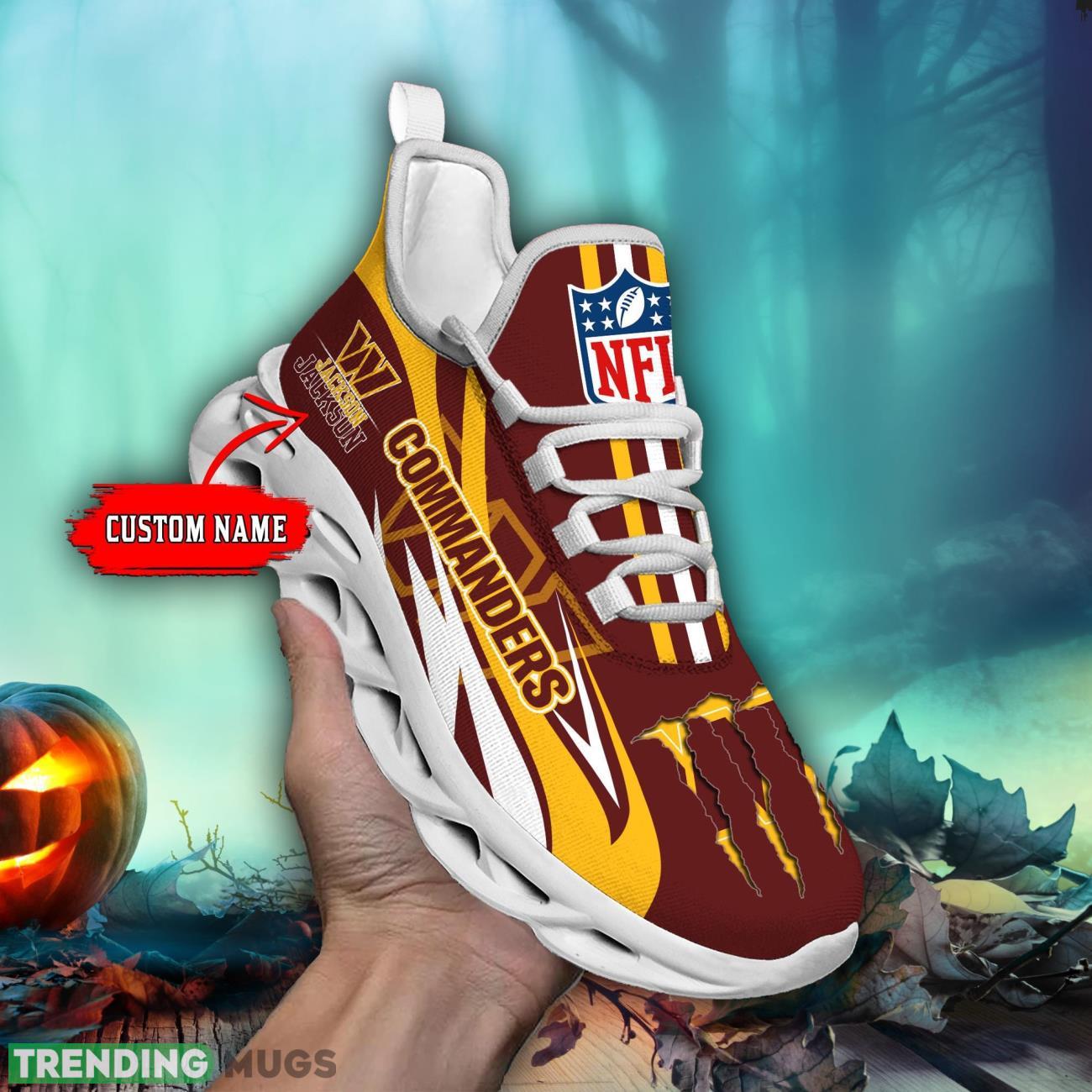 Custom Name Washington Commanders Personalized Max Soul Shoes NFL Fans Shoes Product Photo 1 Custom Name Washington Commanders Personalized Max Soul Shoes NFL Fans Shoes Product Photo 1