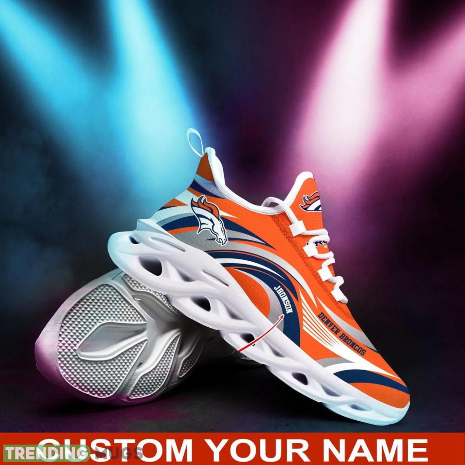 Denver Broncos NFL Max Soul Shoes Custom Name Sneakers Hot Trending Men And Women Sneakers Personalized Gifts For NFL Fans Max Soul Denver Broncos NFL Max Soul Shoes Custom Name Sneakers Hot Trending Men And Women Sneakers Personalized Gifts For NFL Fans Max Soul