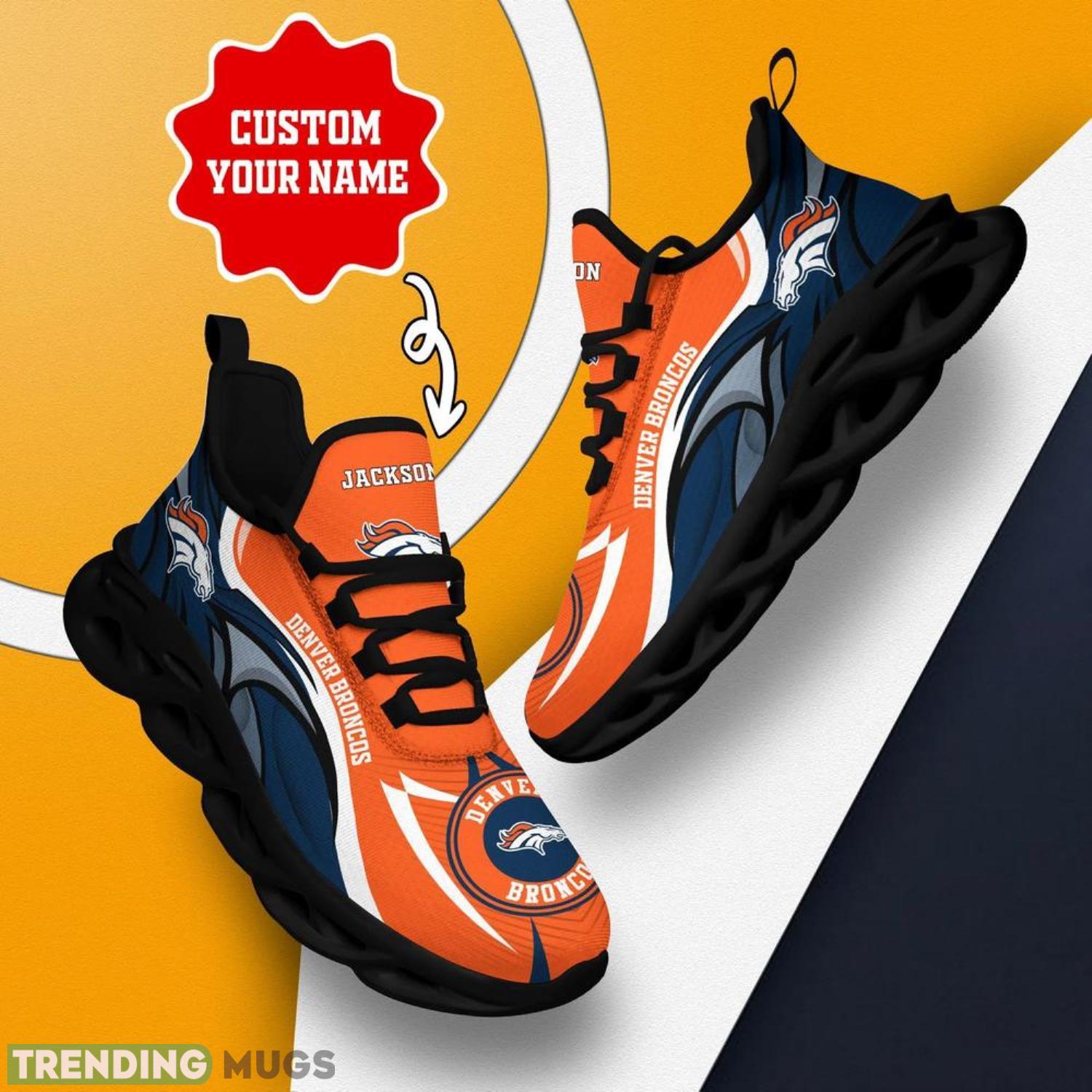 Denver Broncos NFL Max Soul Shoes Custom Name Sneakers Hot Trending Personalized Gifts For NFL Fans Max Soul Denver Broncos NFL Max Soul Shoes Custom Name Sneakers Hot Trending Personalized Gifts For NFL Fans Max Soul