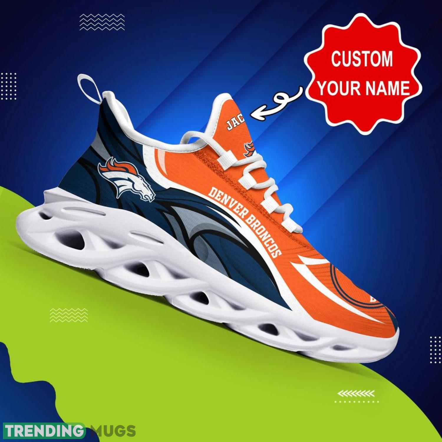 Denver Broncos NFL Max Soul Shoes Custom Name Sneakers Hot Trending Personalized Gifts For NFL Fans Max Soul Denver Broncos NFL Max Soul Shoes Custom Name Sneakers Hot Trending Personalized Gifts For NFL Fans Max Soul